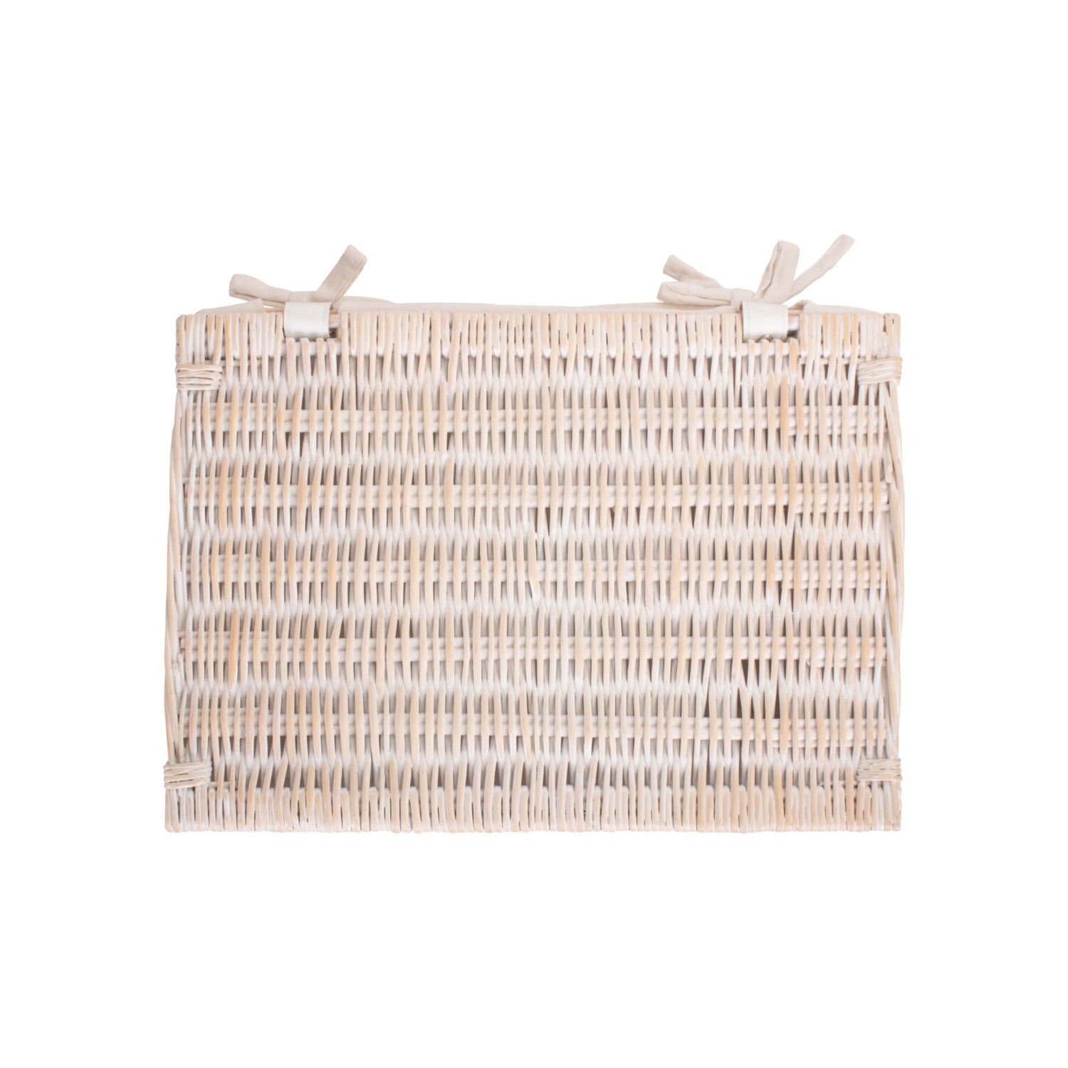 Large White Wash Finish Willow Storage Hamper with White Lining