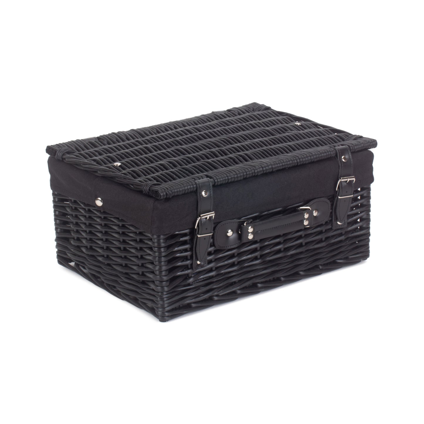 16 Inch Black Willow Hamper with Black Lining