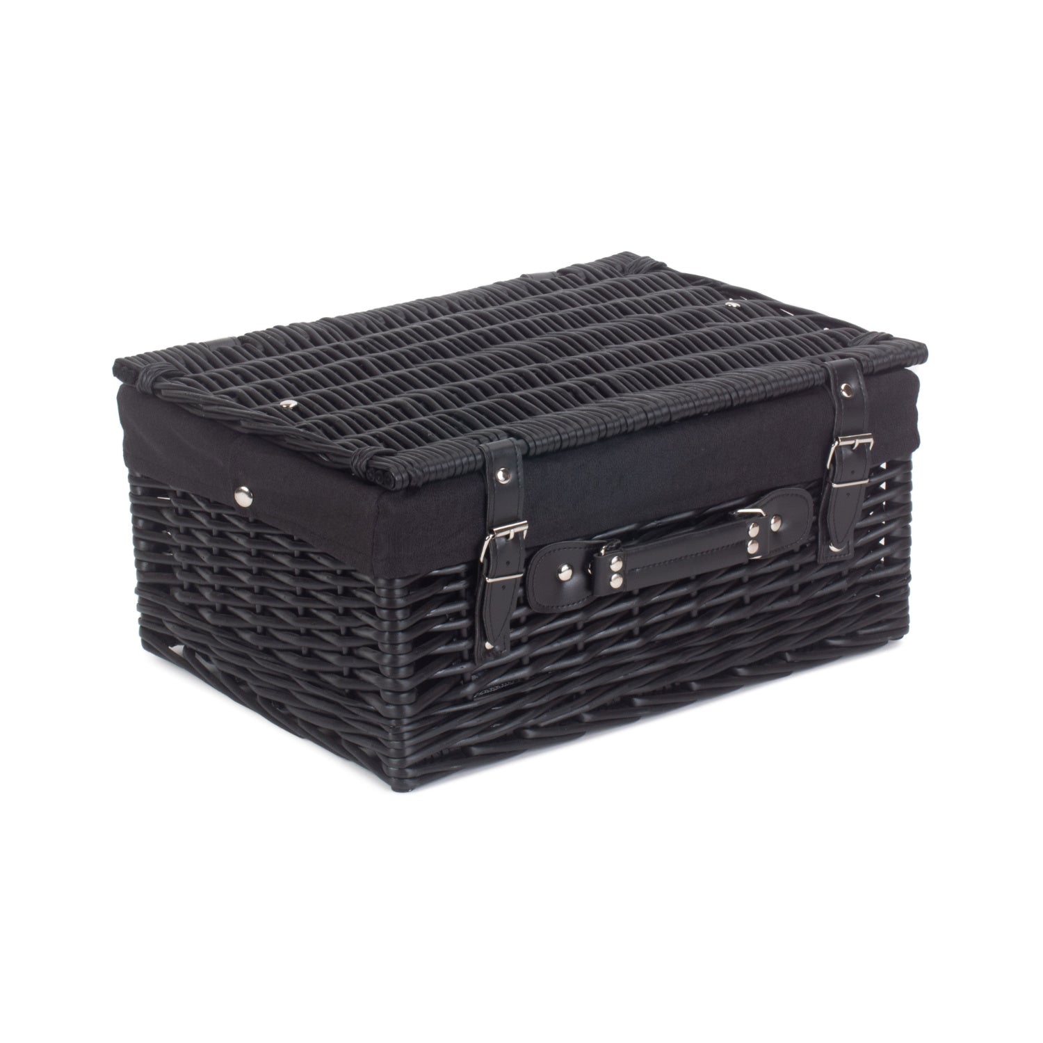 16 Inch Black Willow Hamper with Black Lining