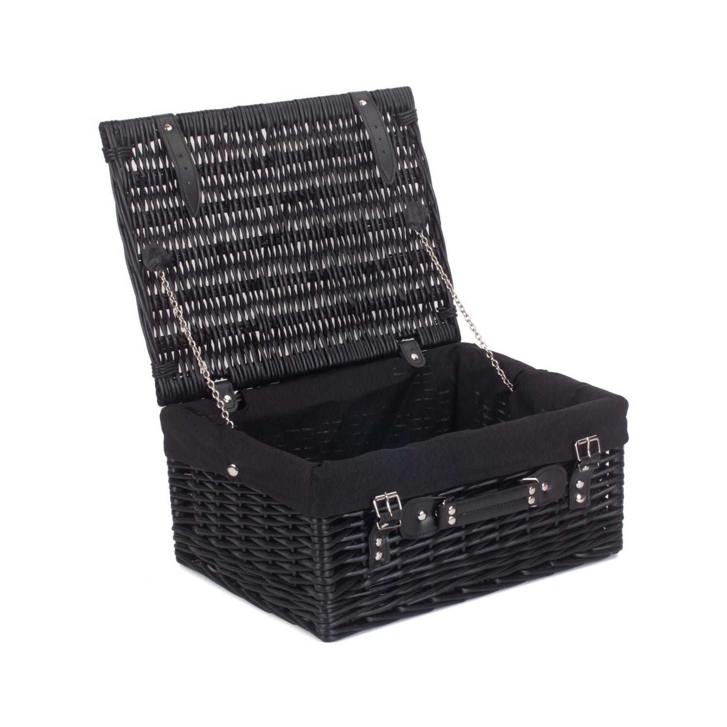 16 Inch Black Willow Hamper with Black Lining