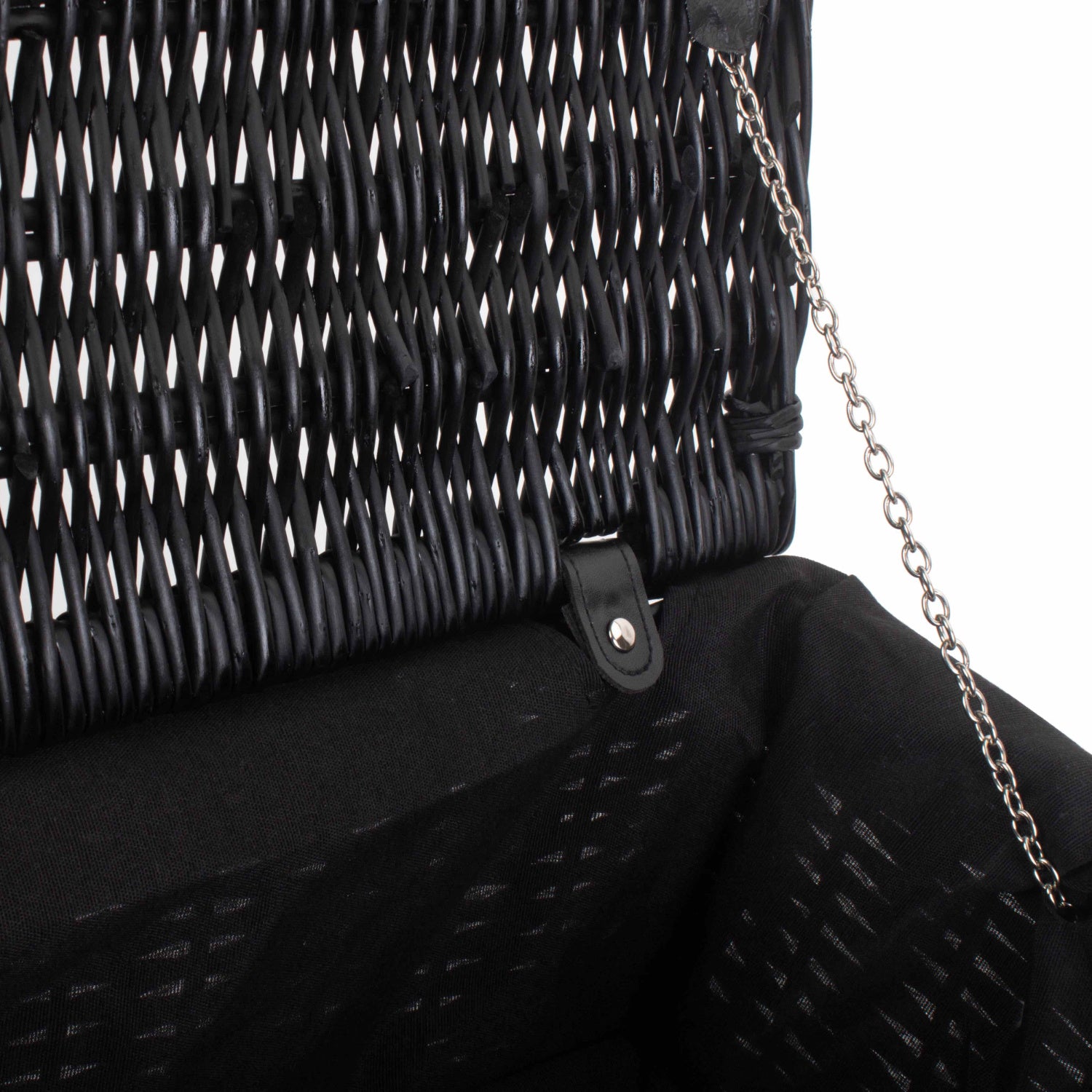 16 Inch Black Willow Hamper with Black Lining