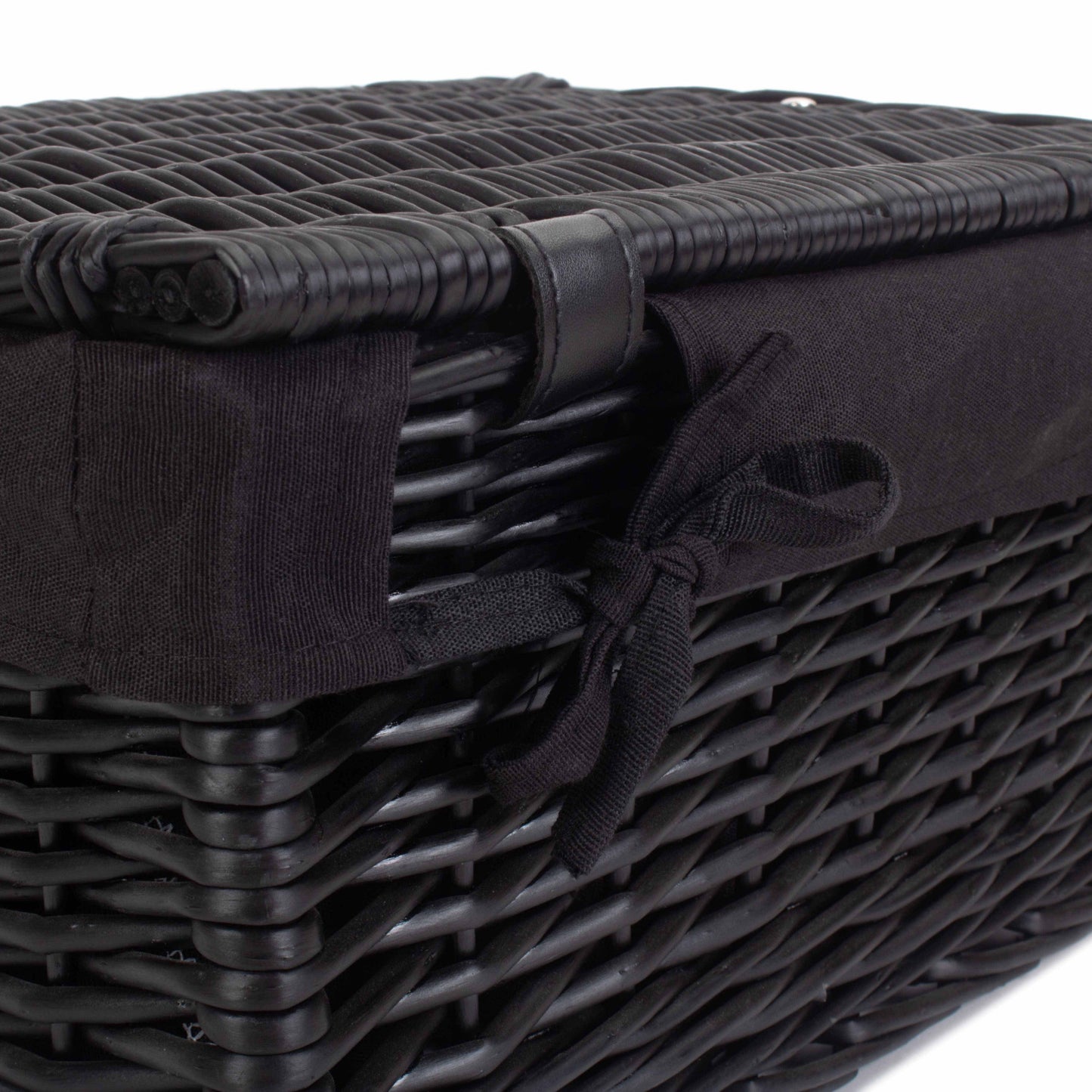 16 Inch Black Willow Hamper with Black Lining