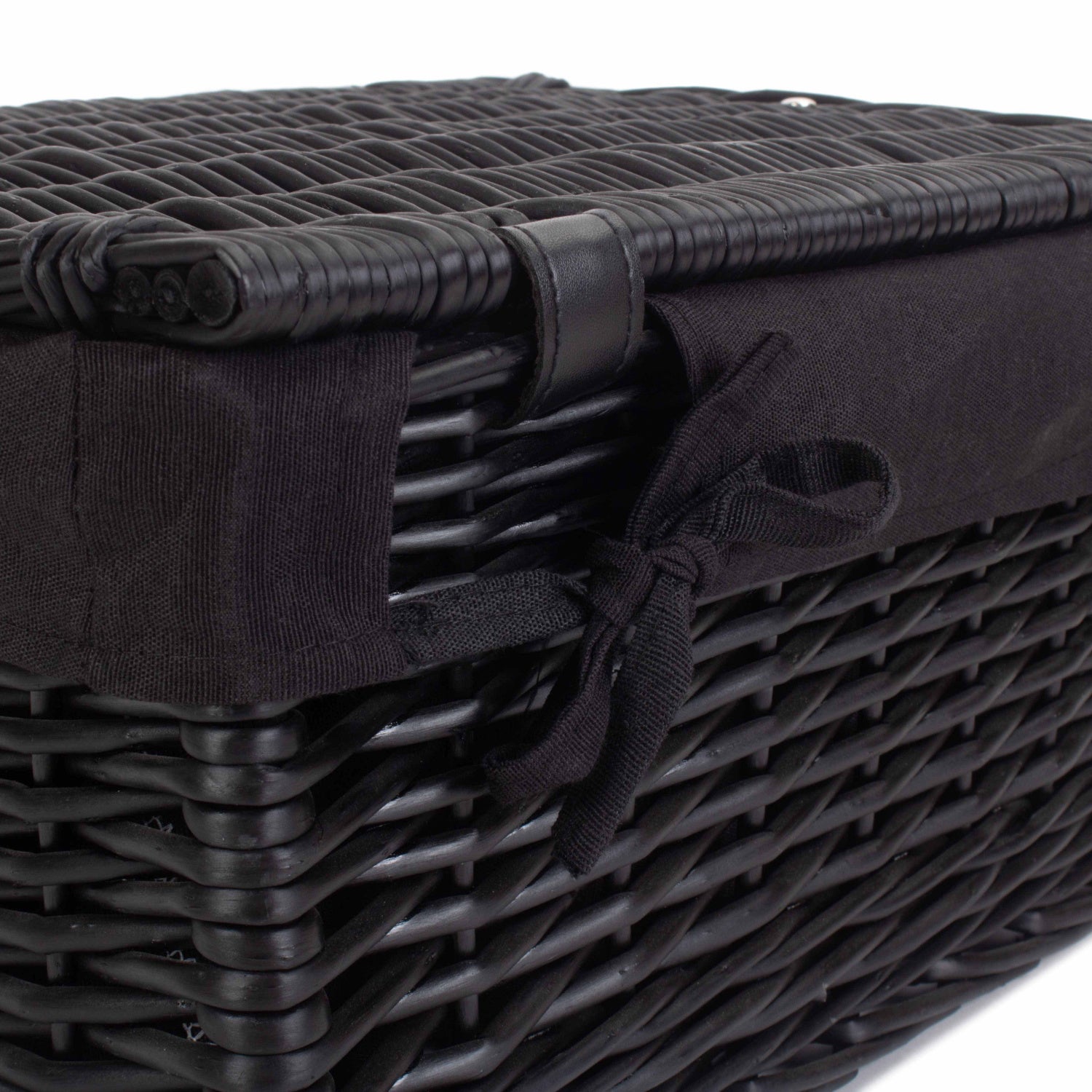 16 Inch Black Willow Hamper with Black Lining