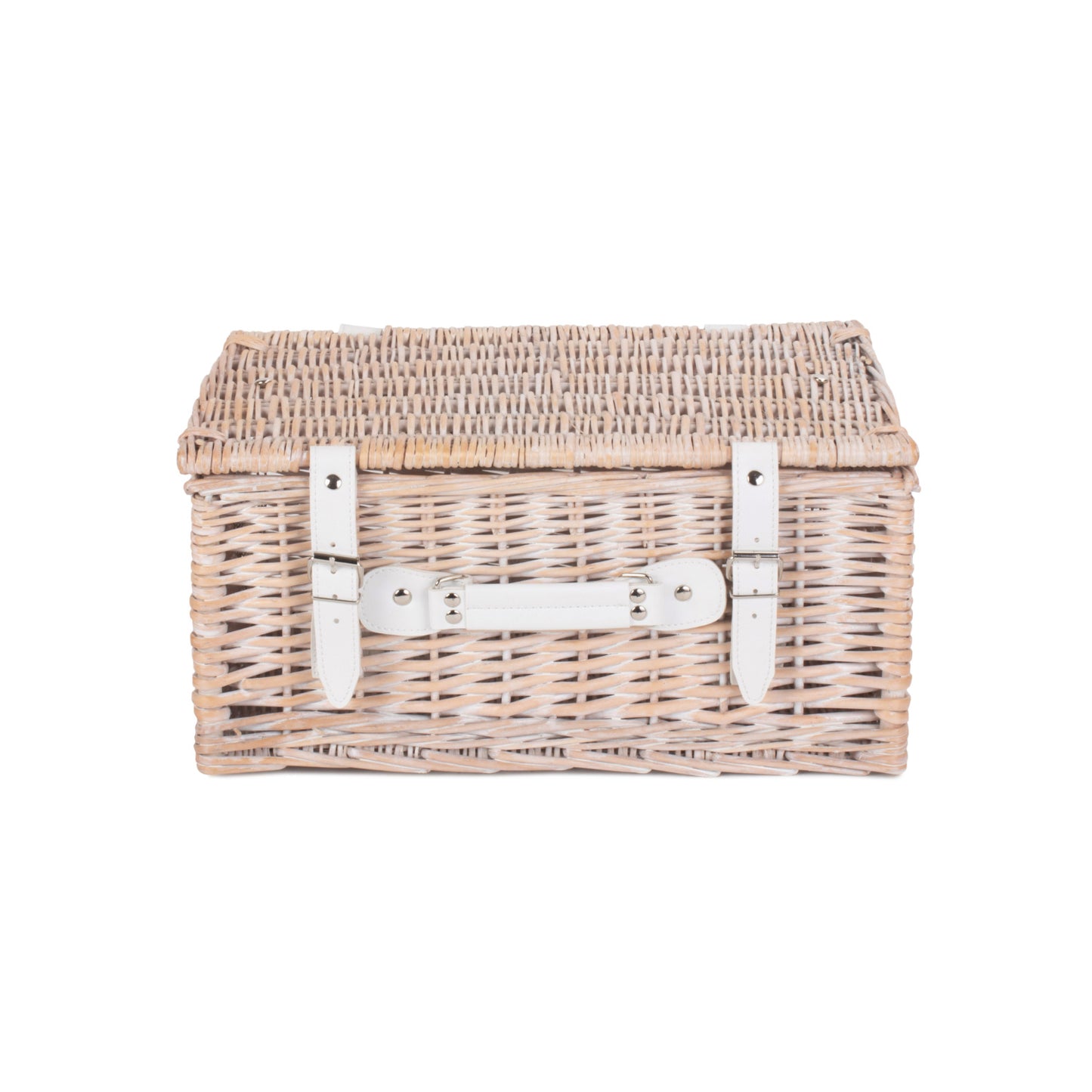 16 Inch White Wash Willow Hamper