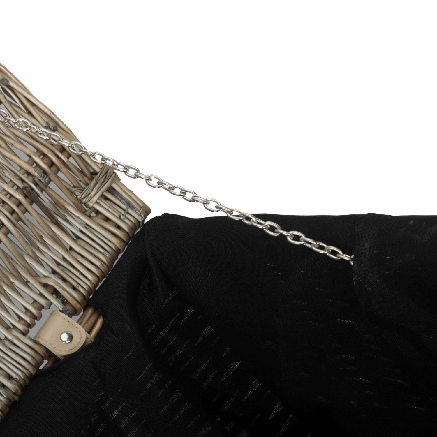 22 Inch Antique Wash Willow Hamper with Black Lining