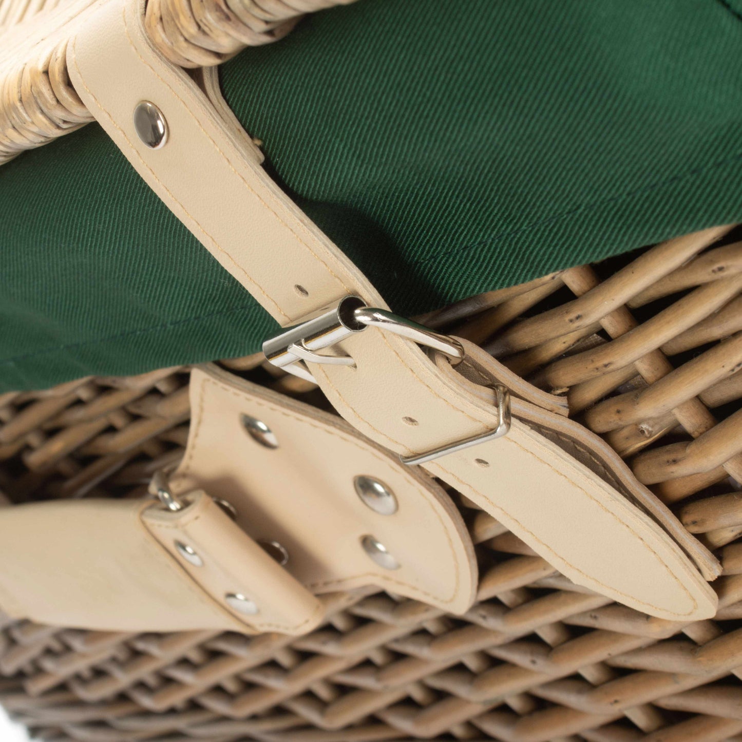 22 Inch Antique Wash Willow Hamper with Green Lining