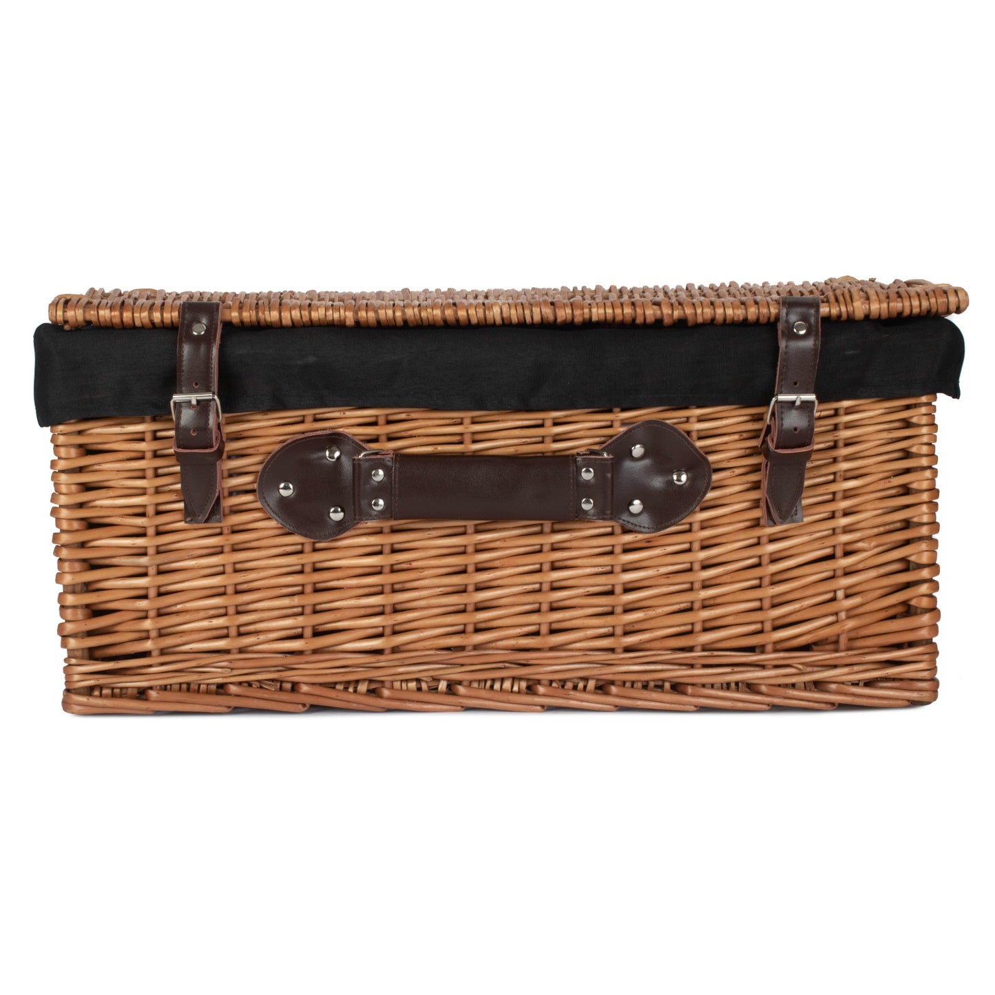 22 Inch Double Steamed Willow Hamper with Black Lining
