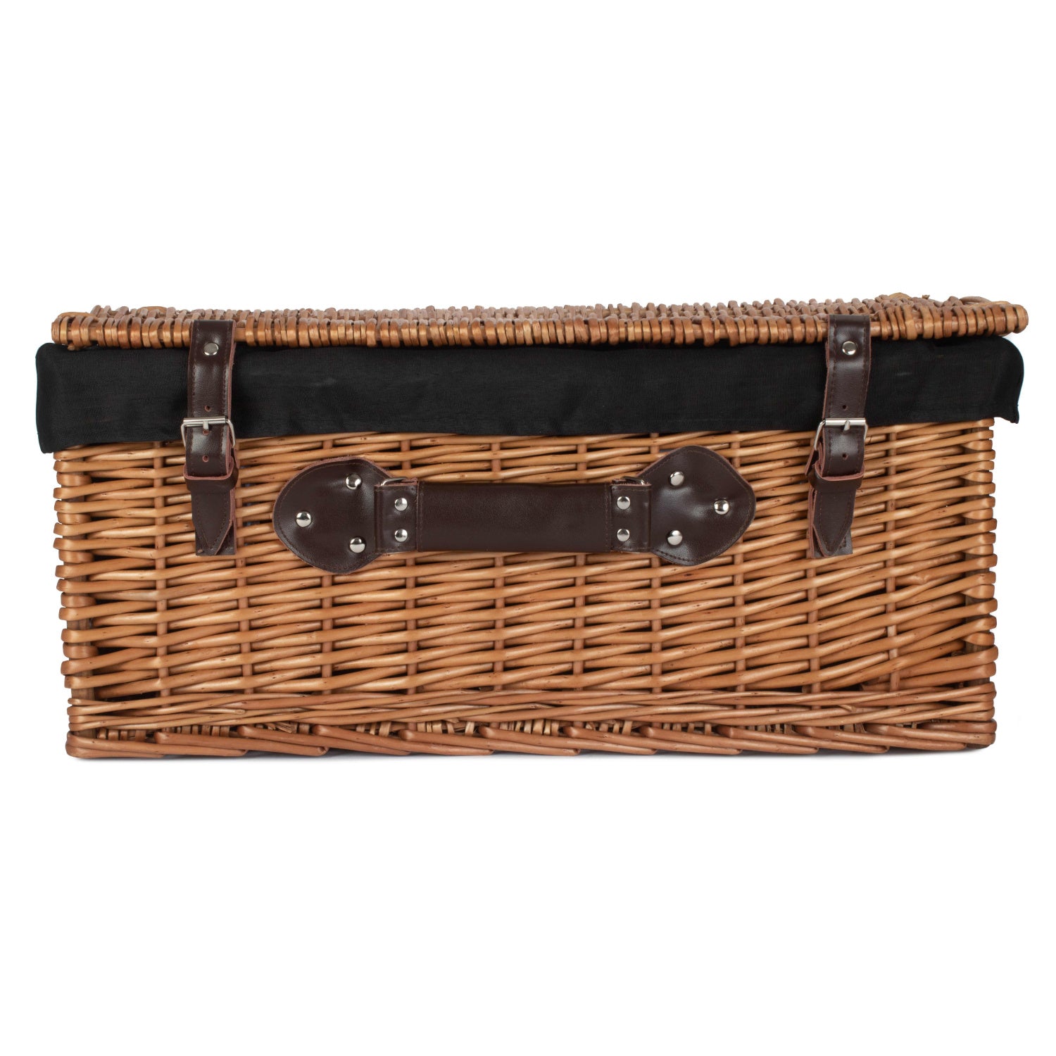 22 Inch Double Steamed Willow Hamper with Black Lining