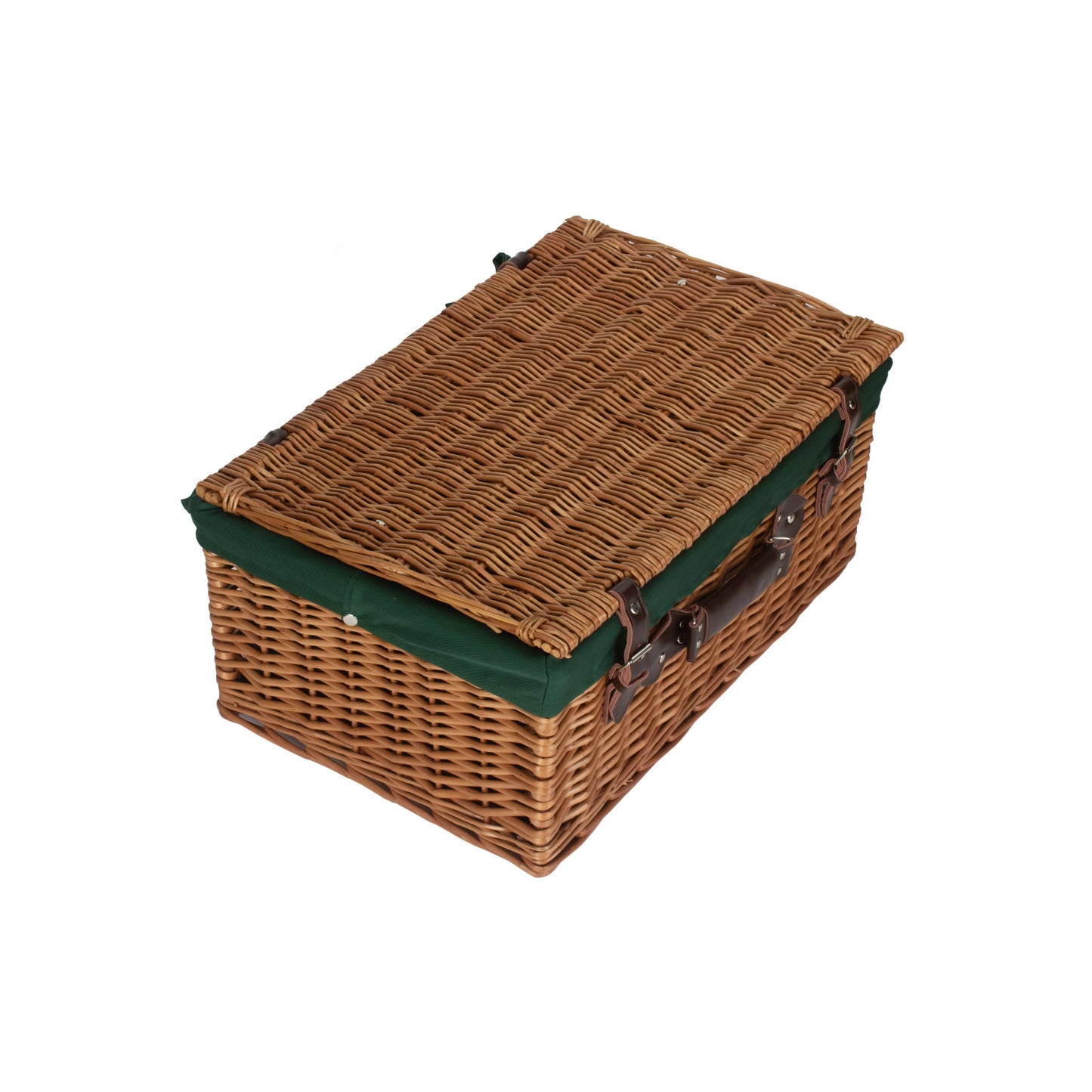 22 Inch Double Steamed Willow Hamper with Green Lining
