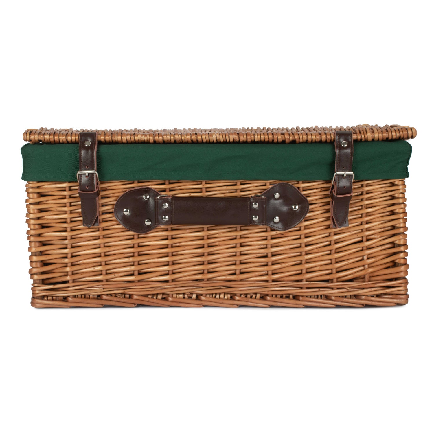 22 Inch Double Steamed Willow Hamper with Green Lining