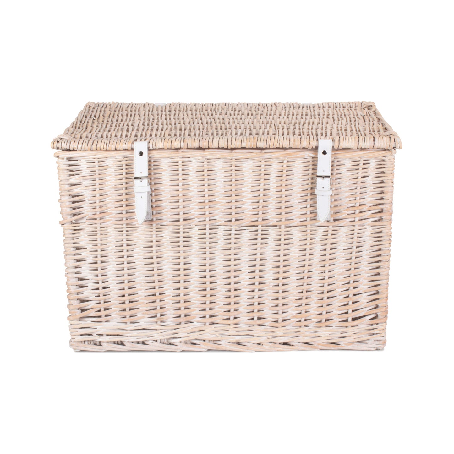 24 Inch White Wash Willow Chest Hamper