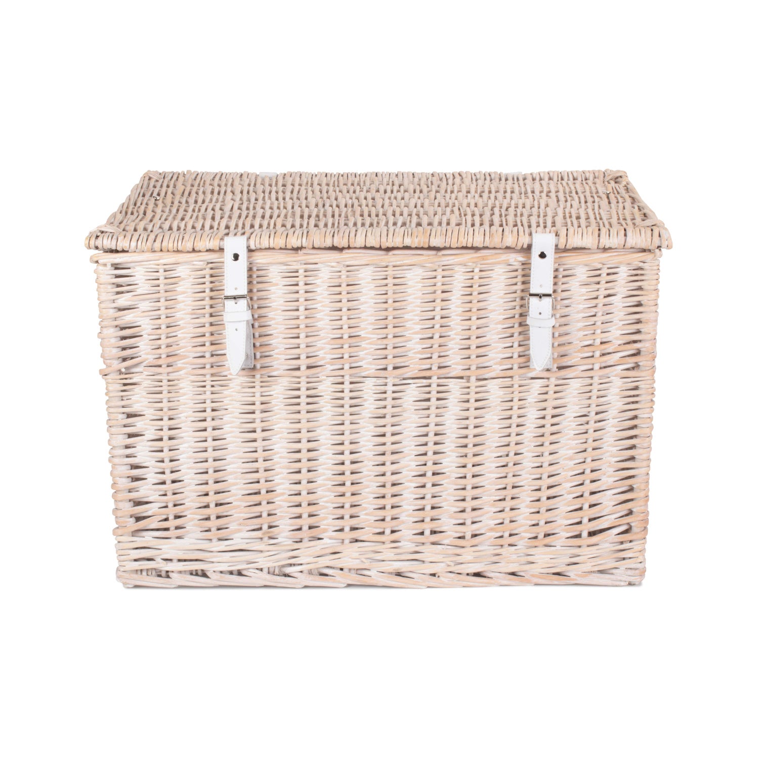 24 Inch White Wash Willow Chest Hamper