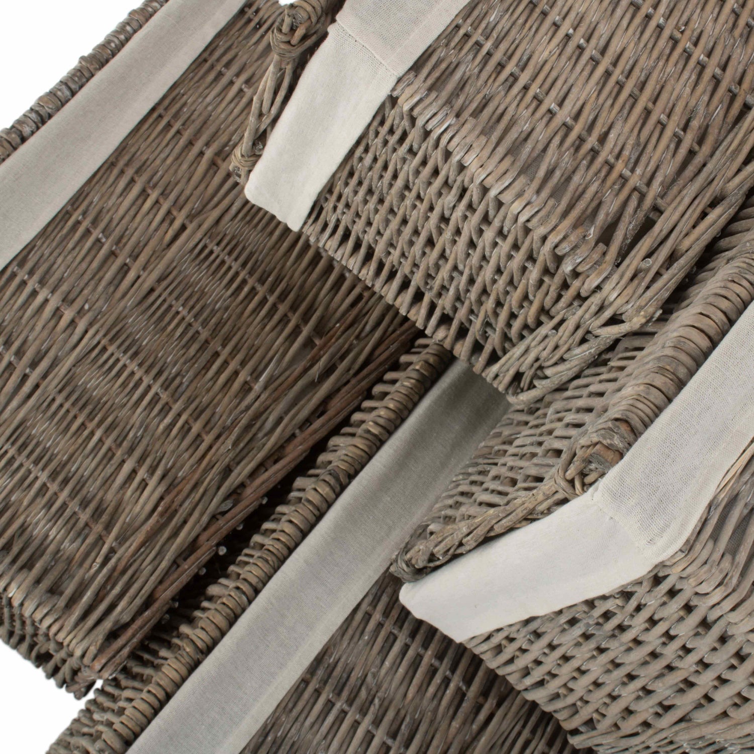Set 4 Grey Wash Willow Storage Hampers