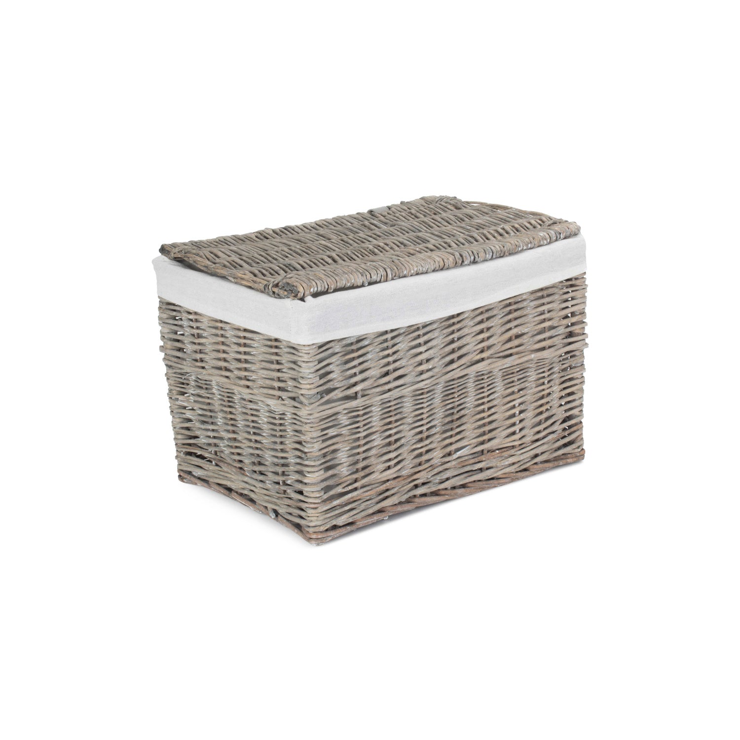 19 Inch Grey Wash Willow Storage Hamper