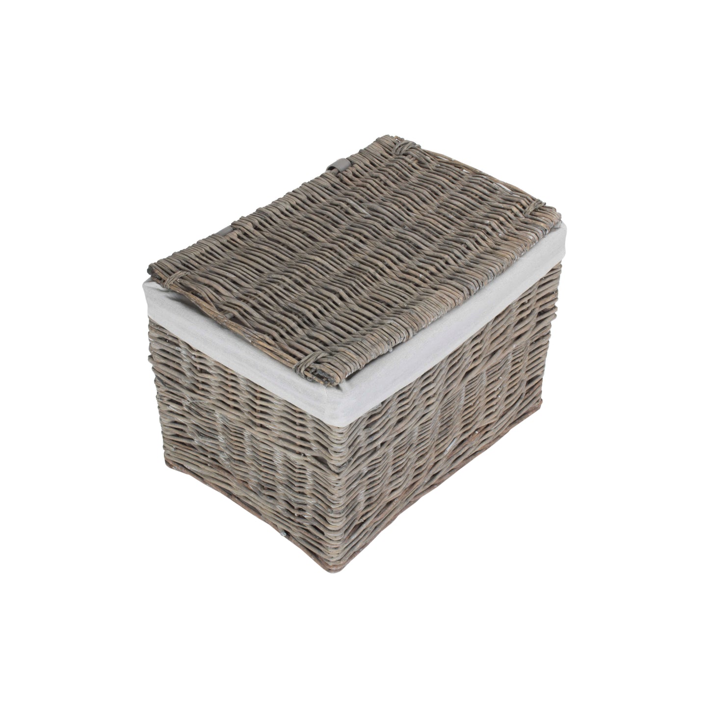 19 Inch Grey Wash Willow Storage Hamper