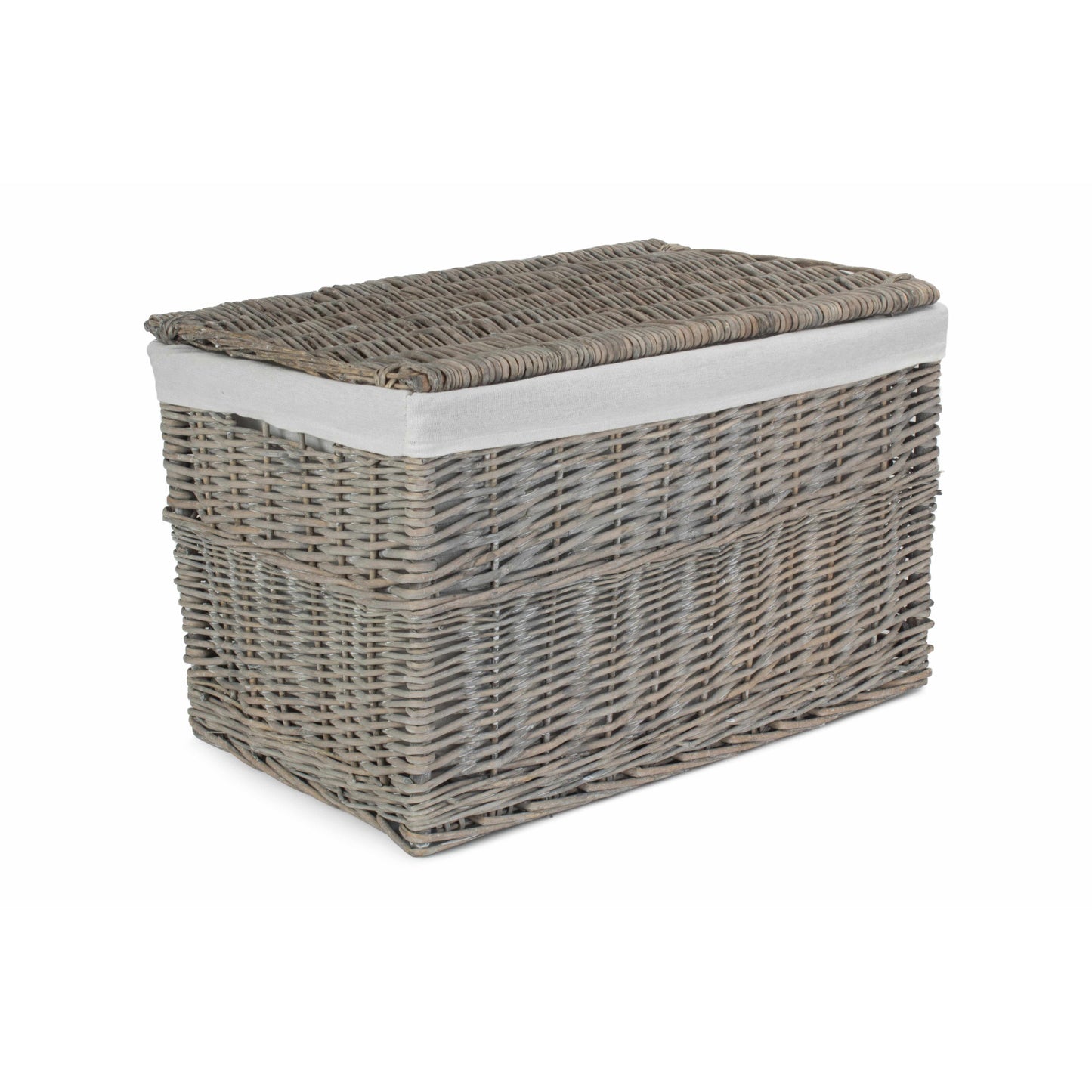 24 Inch Grey Wash Willow Storage Hamper