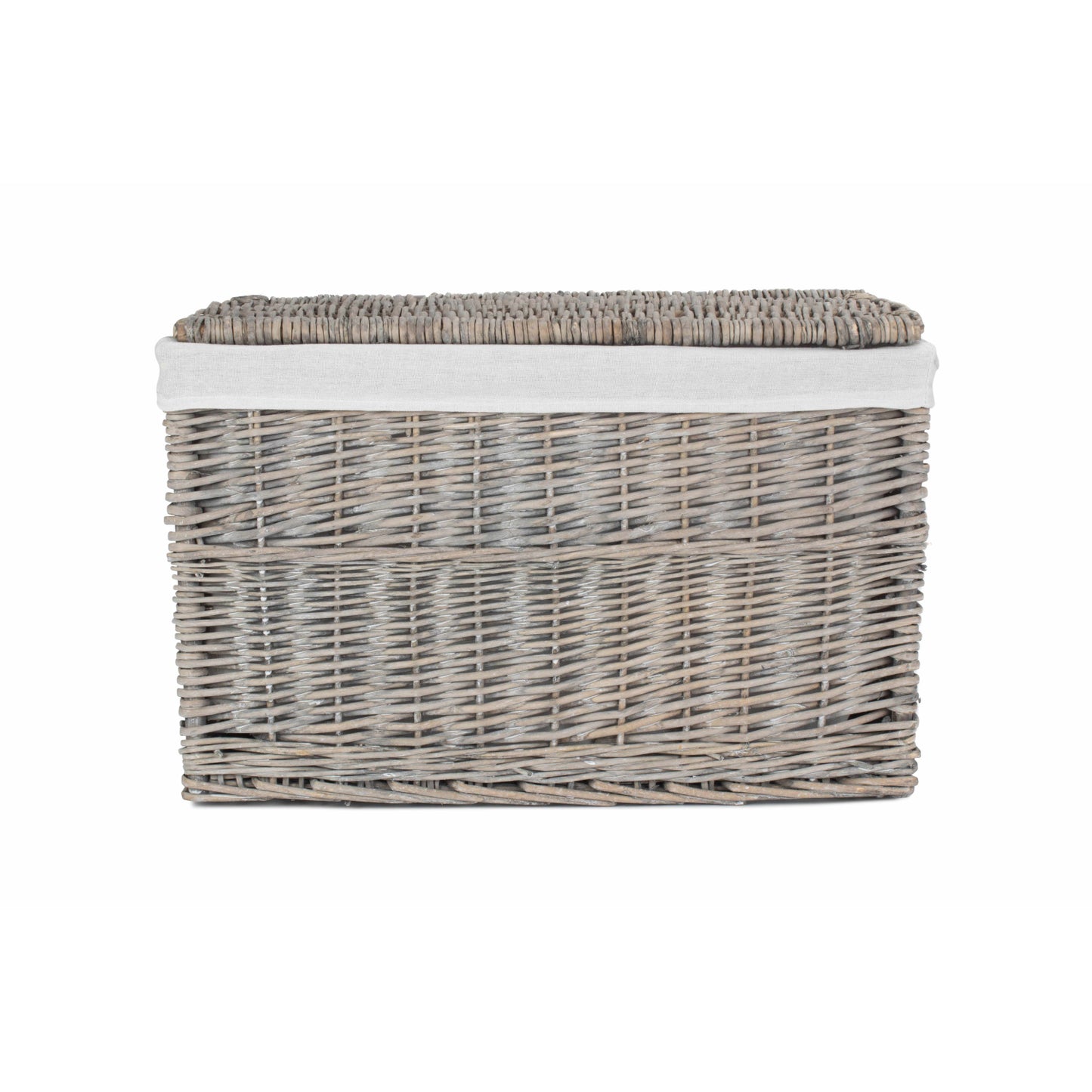 24 Inch Grey Wash Willow Storage Hamper