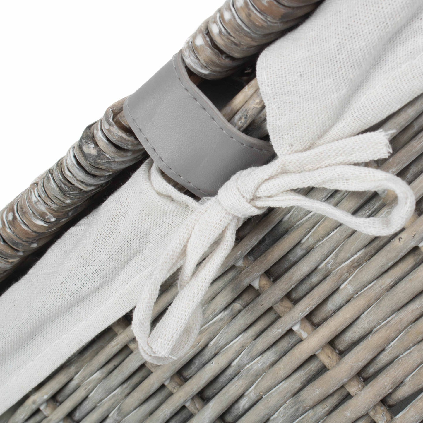 24 Inch Grey Wash Willow Storage Hamper
