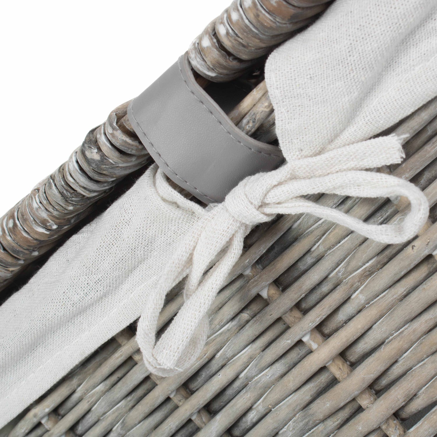 24 Inch Grey Wash Willow Storage Hamper