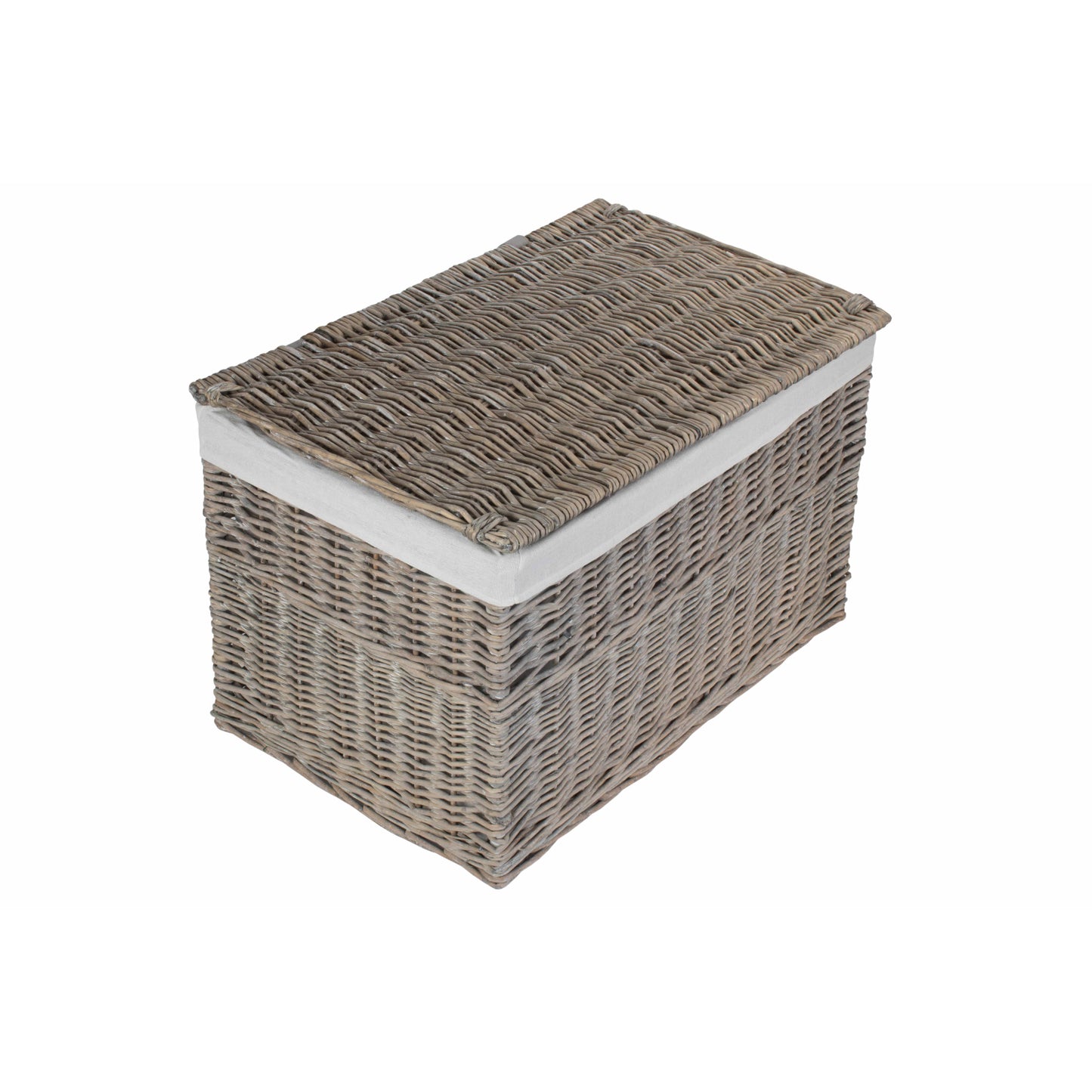 28 Inch Grey Wash Willow Storage Hamper