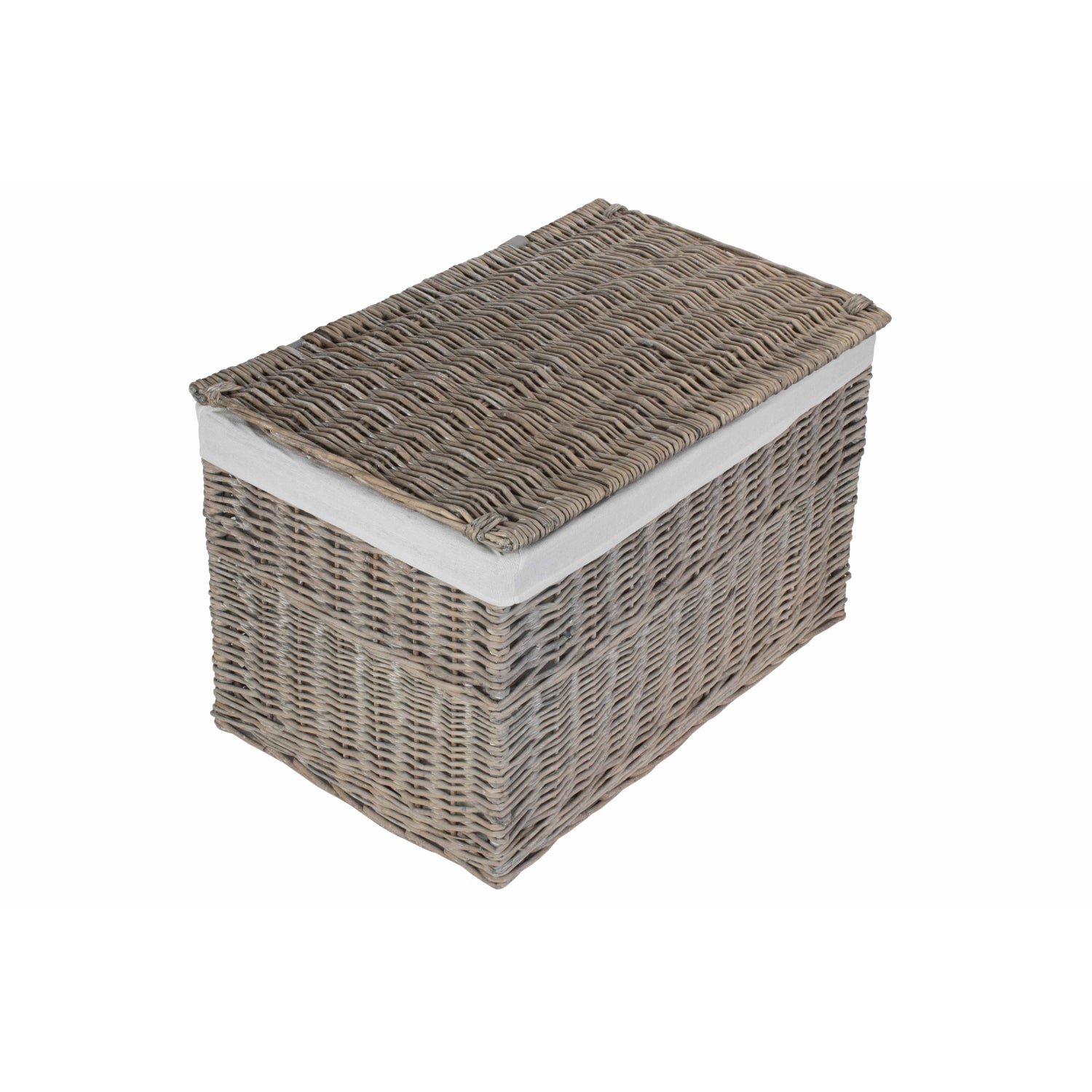 28 Inch Grey Wash Willow Storage Hamper