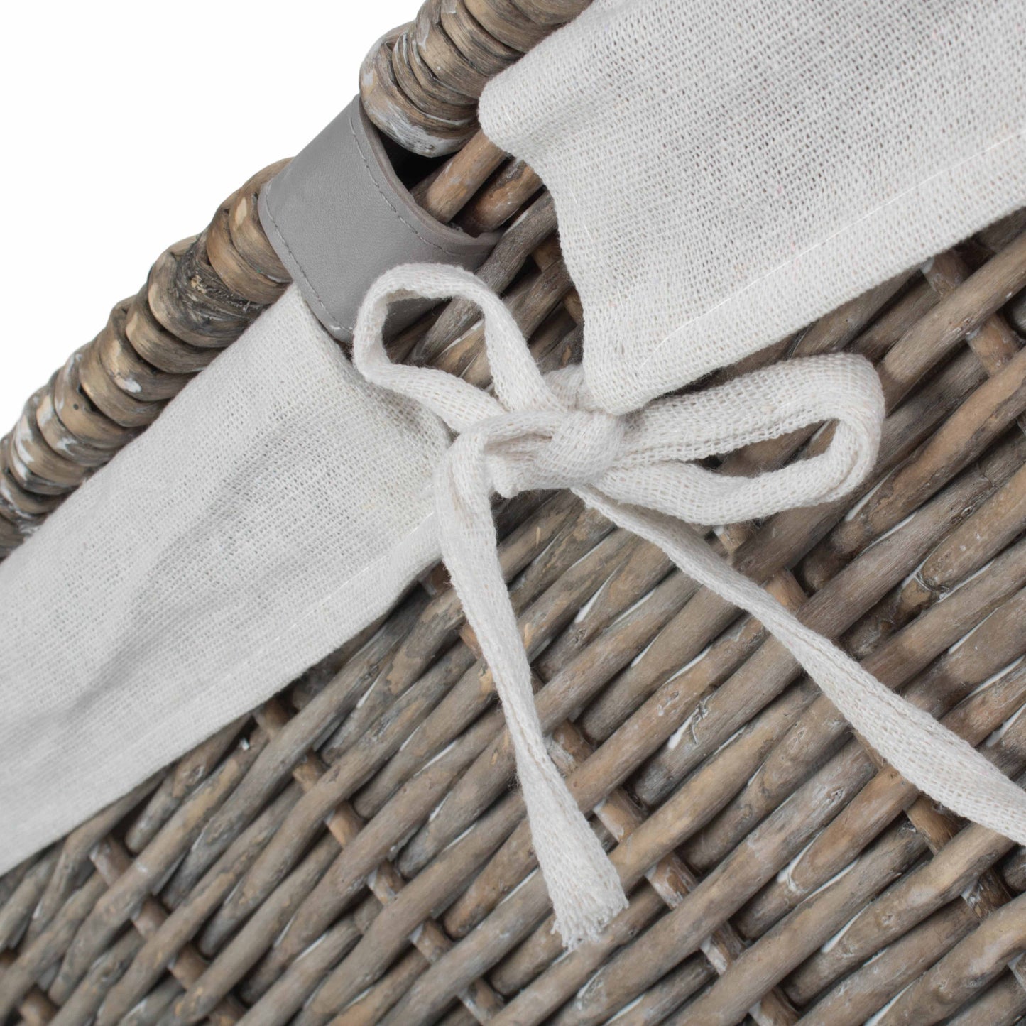 28 Inch Grey Wash Willow Storage Hamper