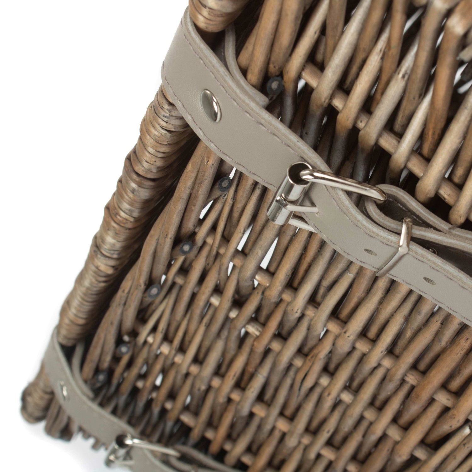 14 Inch Antique Wash Wicker Hamper Basket - Unlined