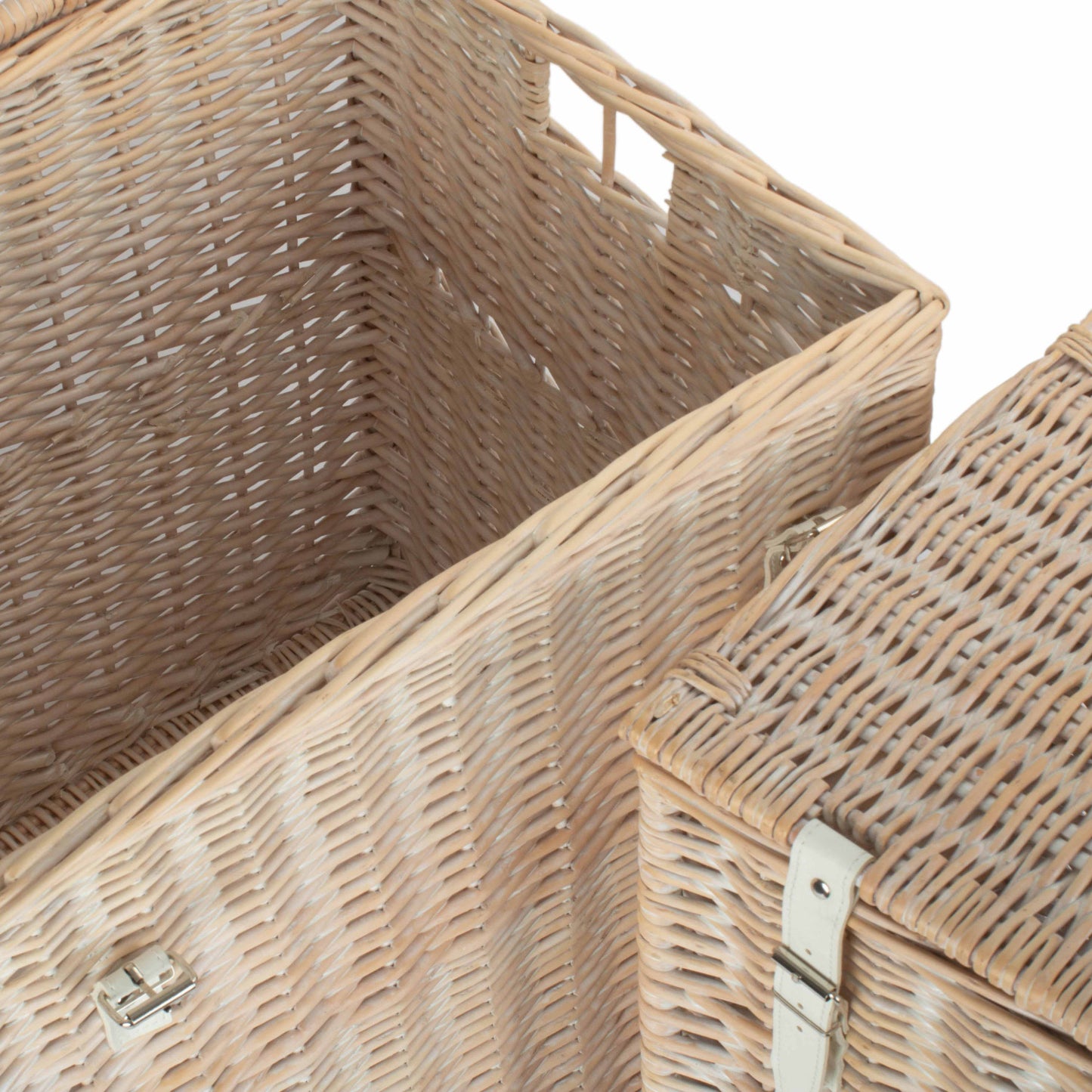 White Wash Willow Vintner Storage Hamper Set 2