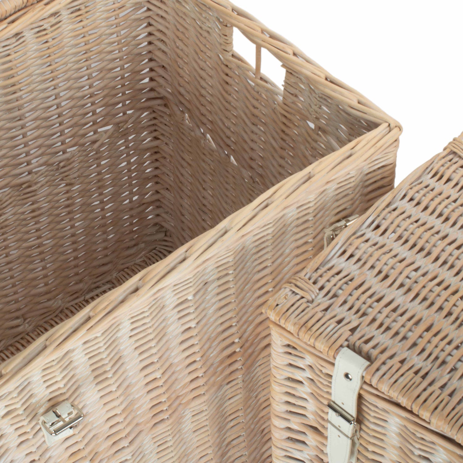 White Wash Willow Vintner Storage Hamper Set 2