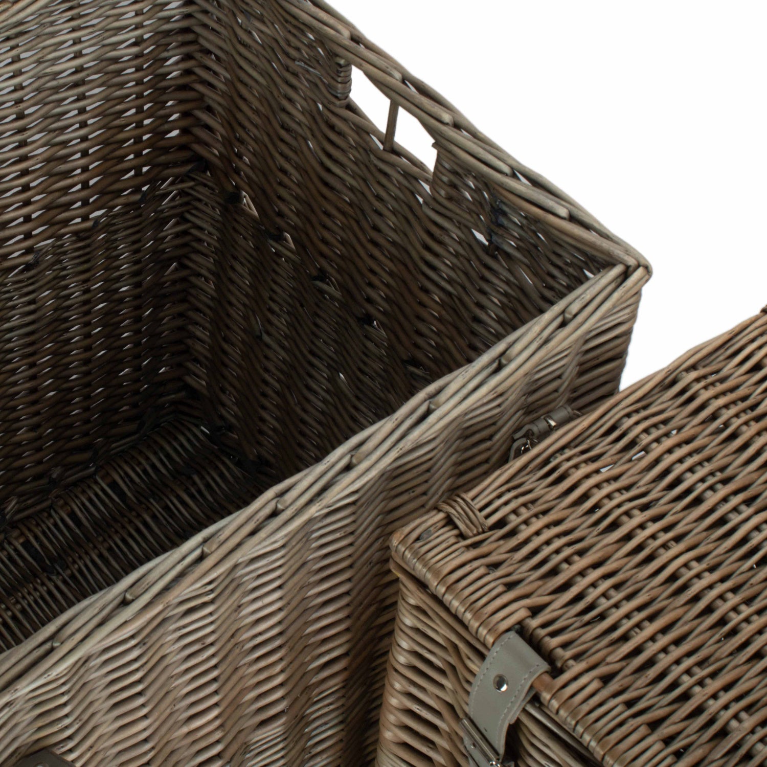 Antique Wash Willow Vintner Storage Hamper Set 2