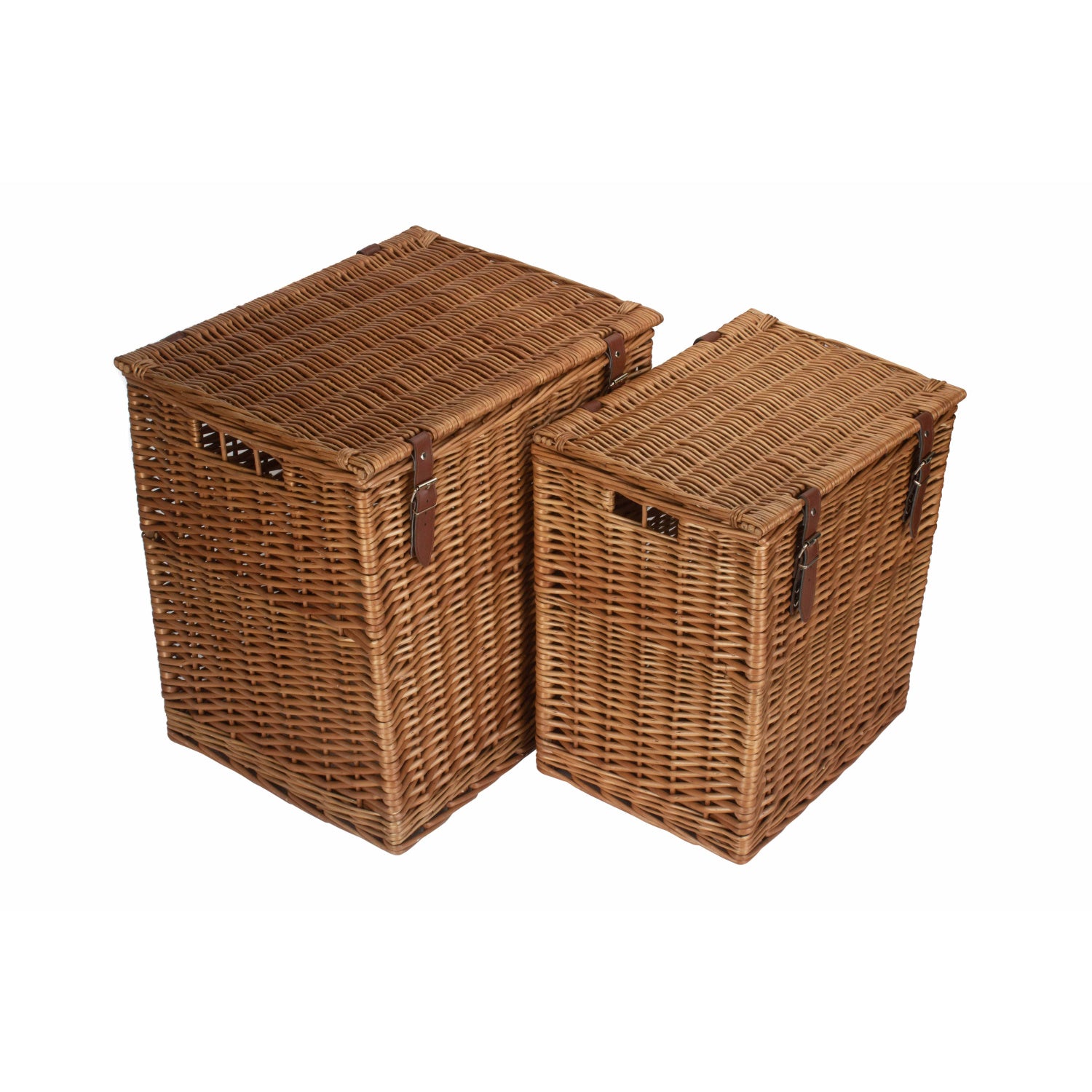 Double Steamed Willow Vintner Storage Hamper Set 2
