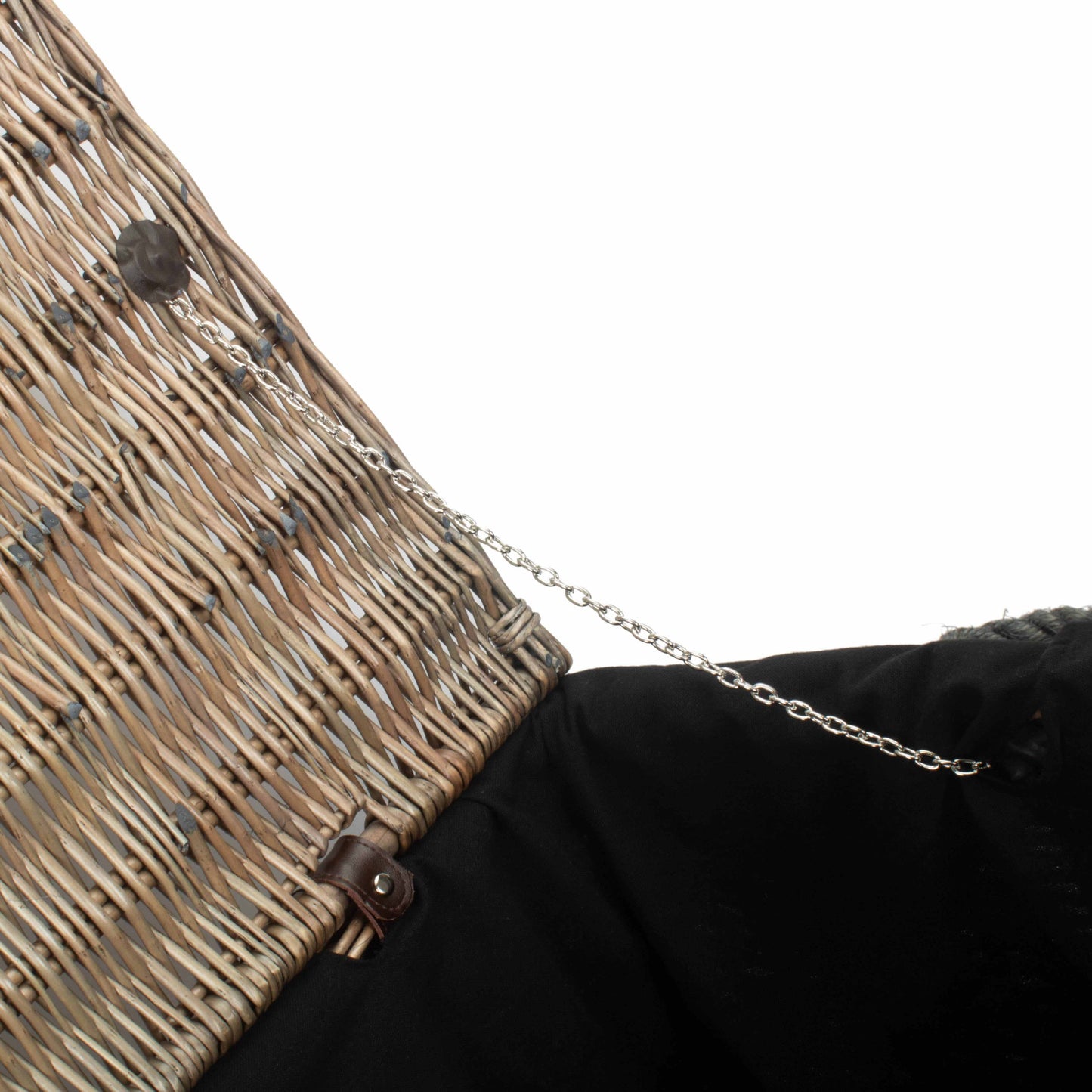 28 Inch Antique Wash Willow Rope Handled Hamper Trunk with Black Lining