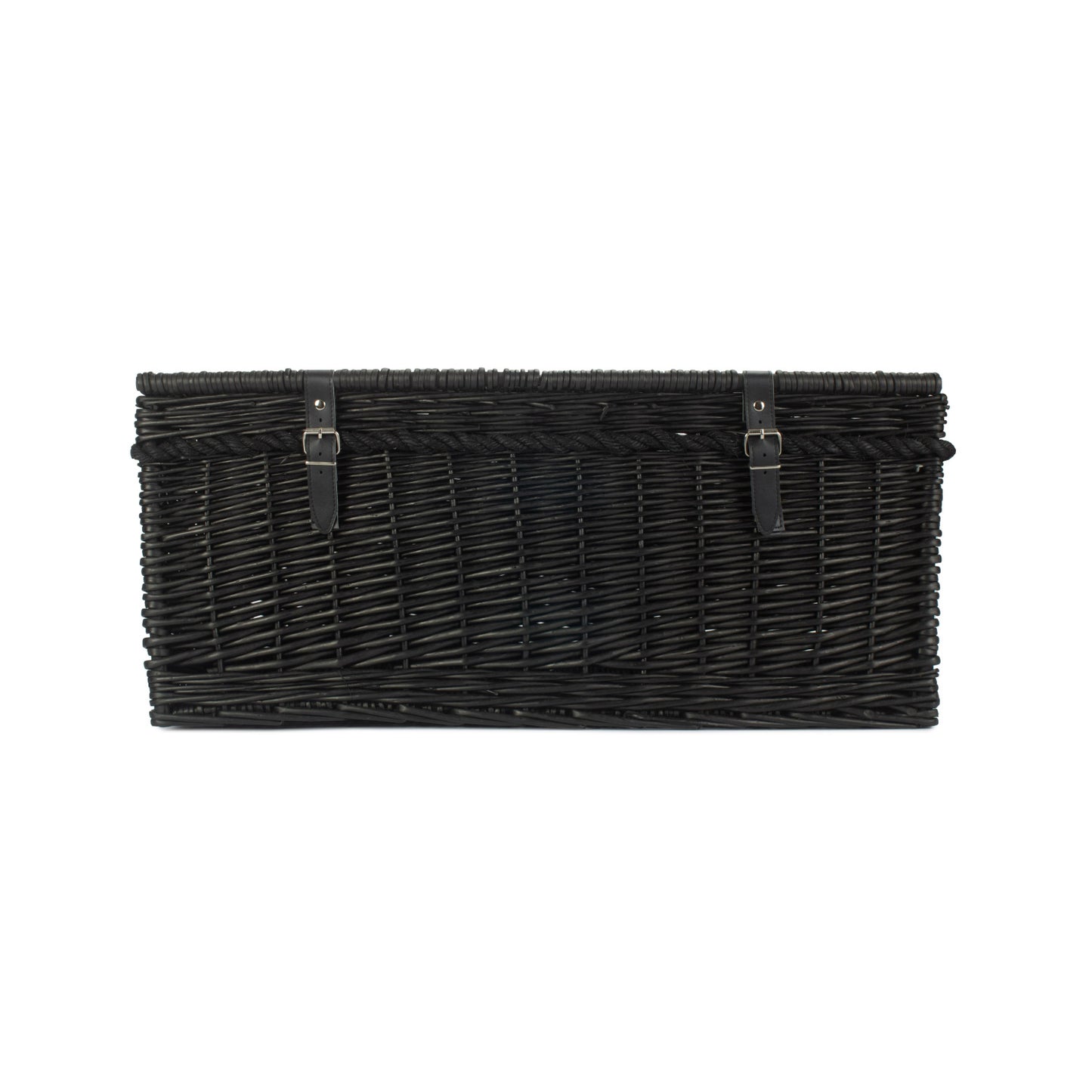 27 Inch Black Willow Rope Handled Hamper Trunk