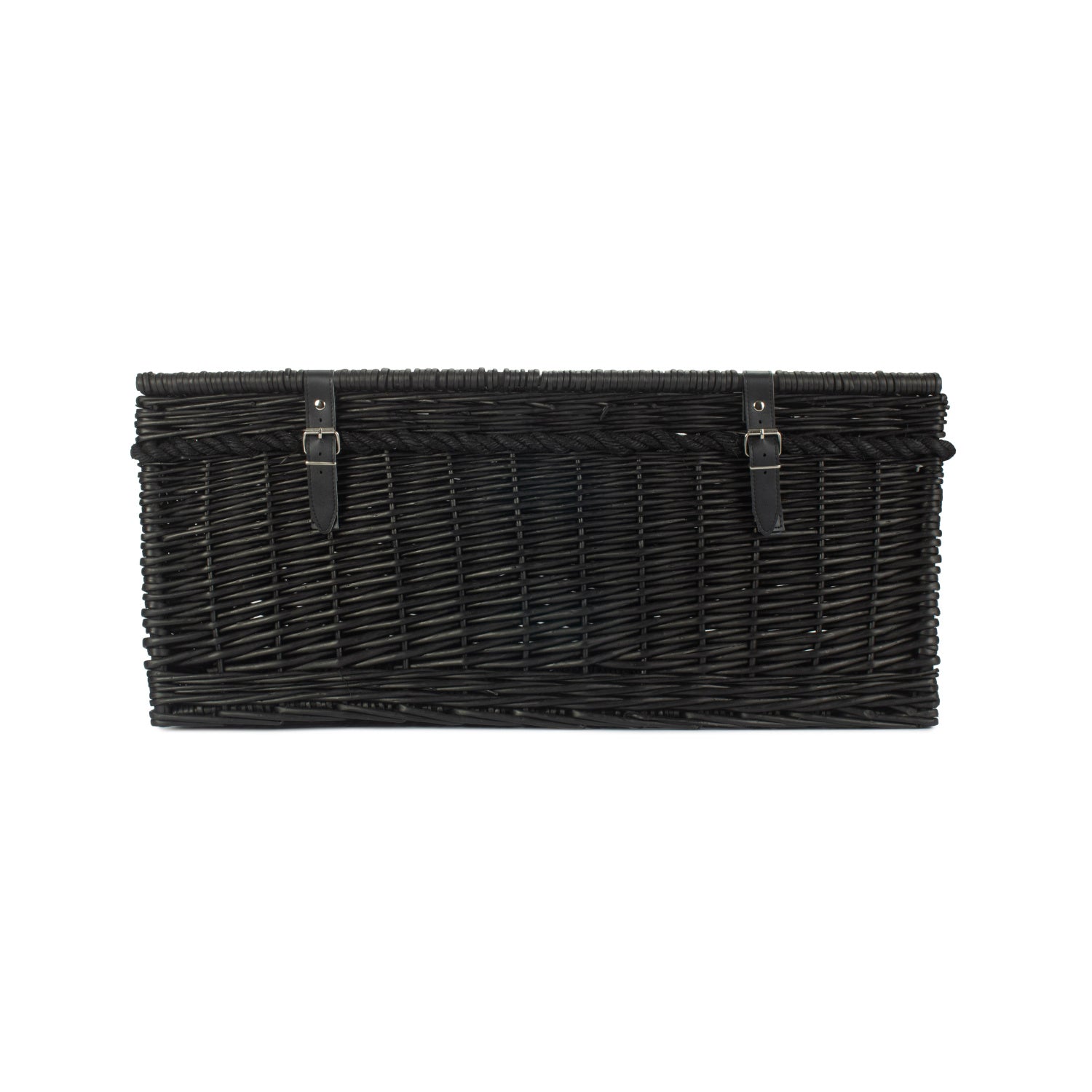 27 Inch Black Willow Rope Handled Hamper Trunk