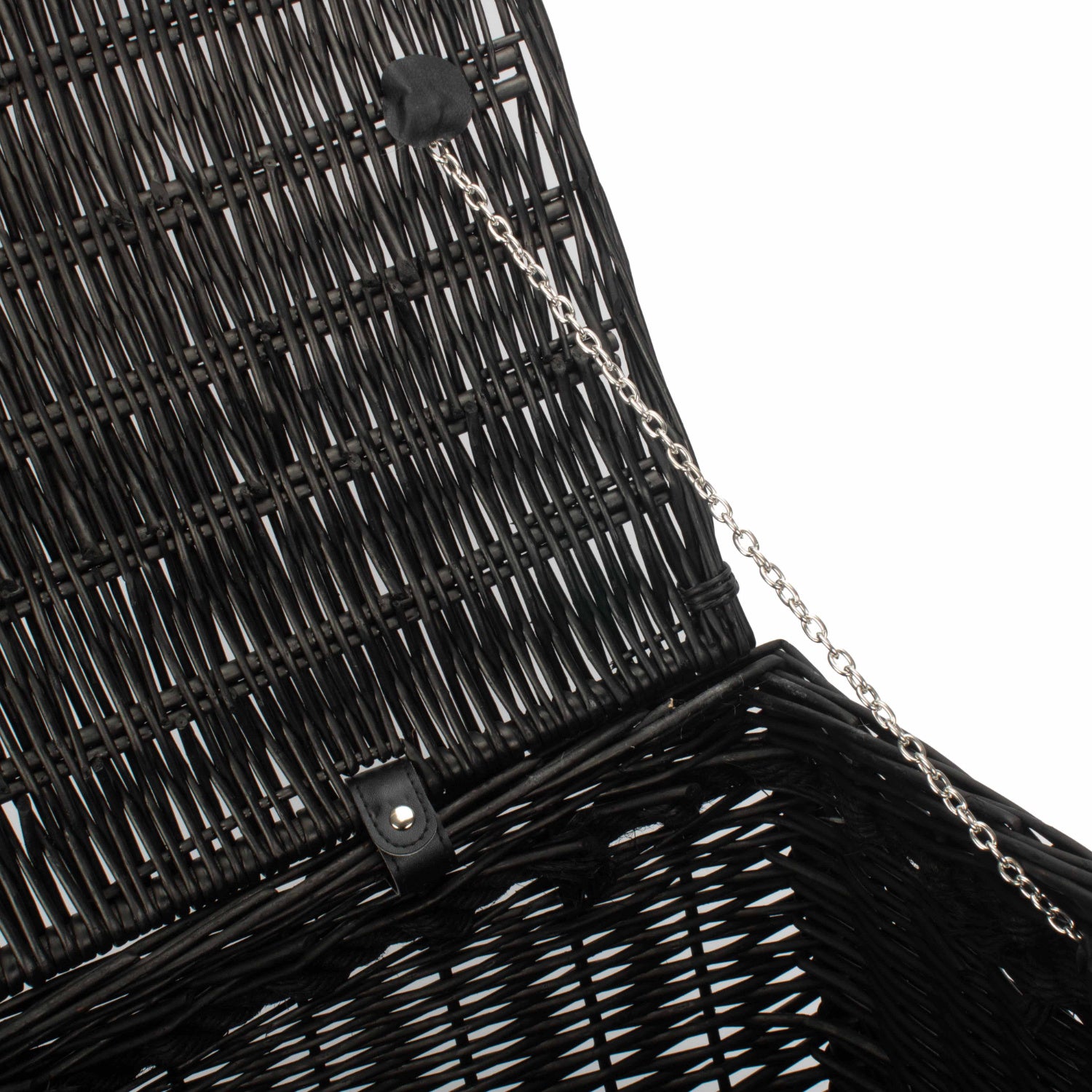 27 Inch Black Willow Rope Handled Hamper Trunk