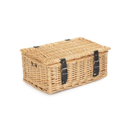 14" Inch Buff Willow Wicker Hamper Basket