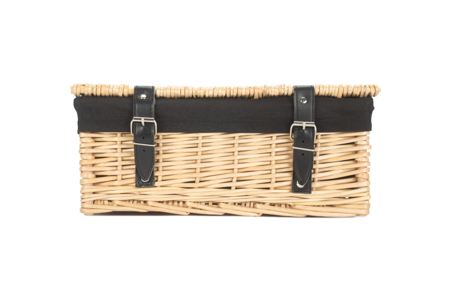 14" Inch Buff Willow Wicker Hamper Basket with Black Lining