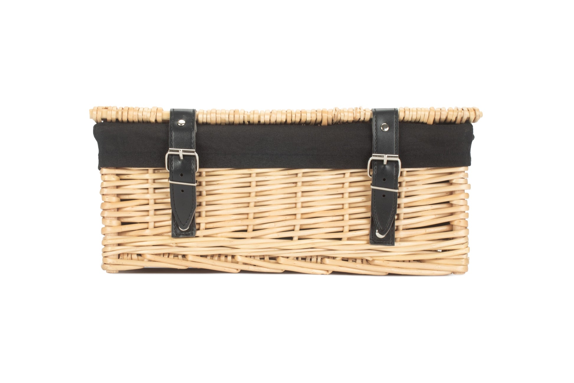 14" Inch Buff Willow Wicker Hamper Basket with Black Lining