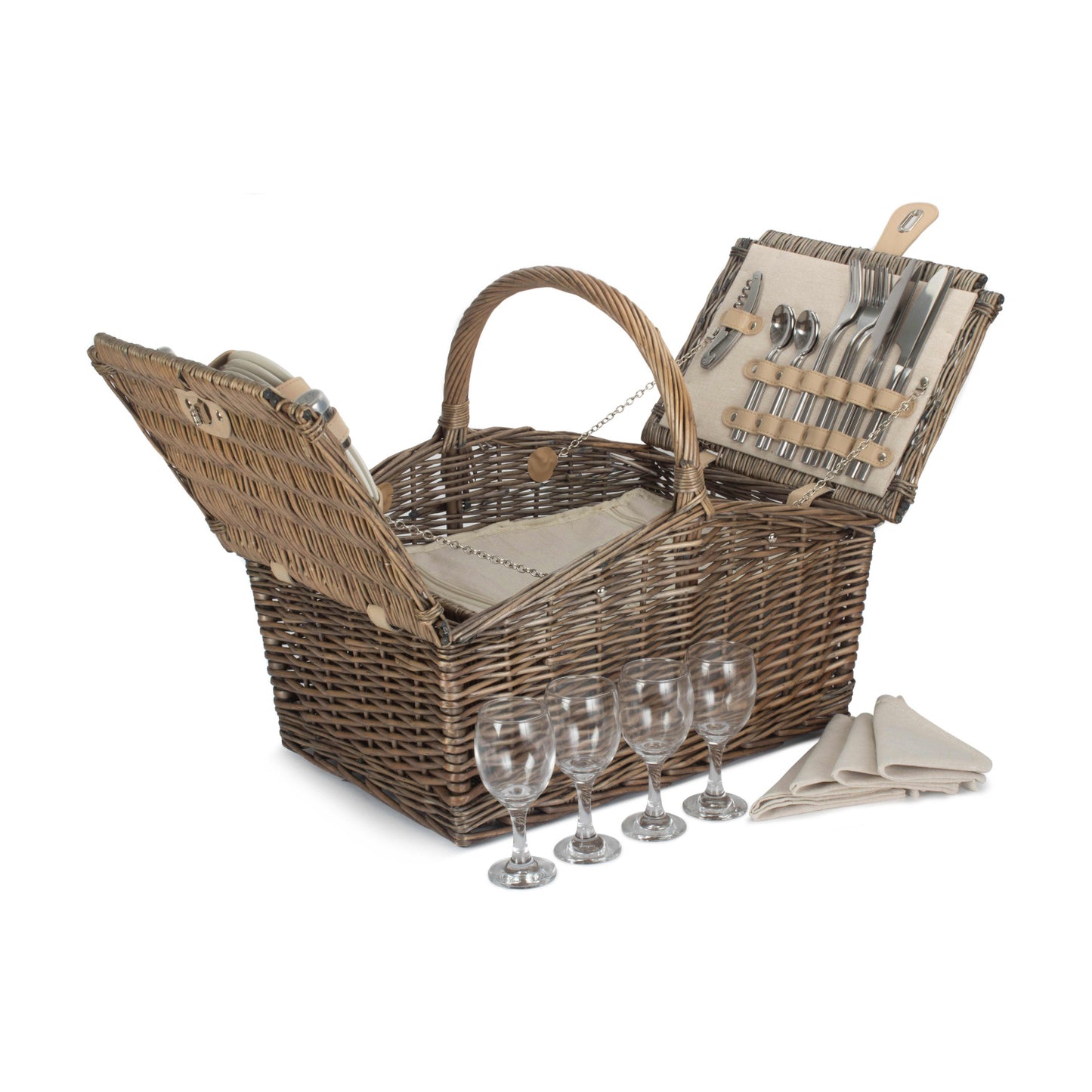 Double Lidded 4 Person Picnic Hamper