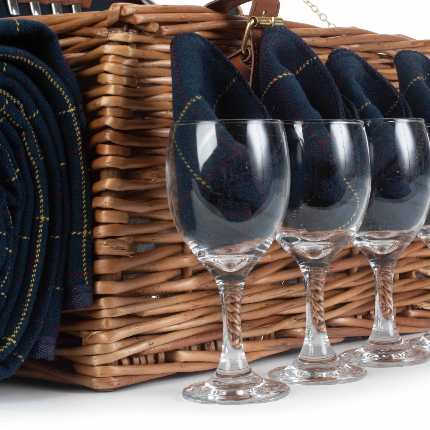4 Person Blue Tweed Hamper