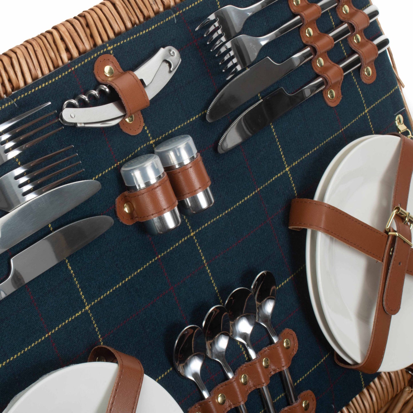 4 Person Blue Tweed Hamper