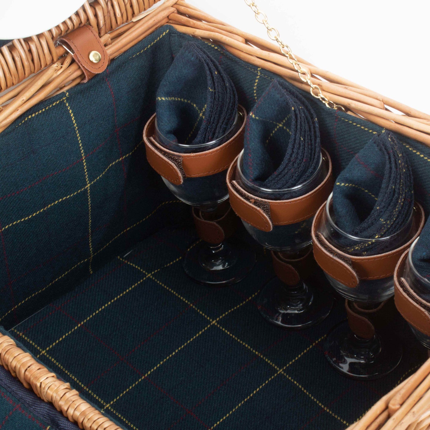 4 Person Blue Tweed Hamper
