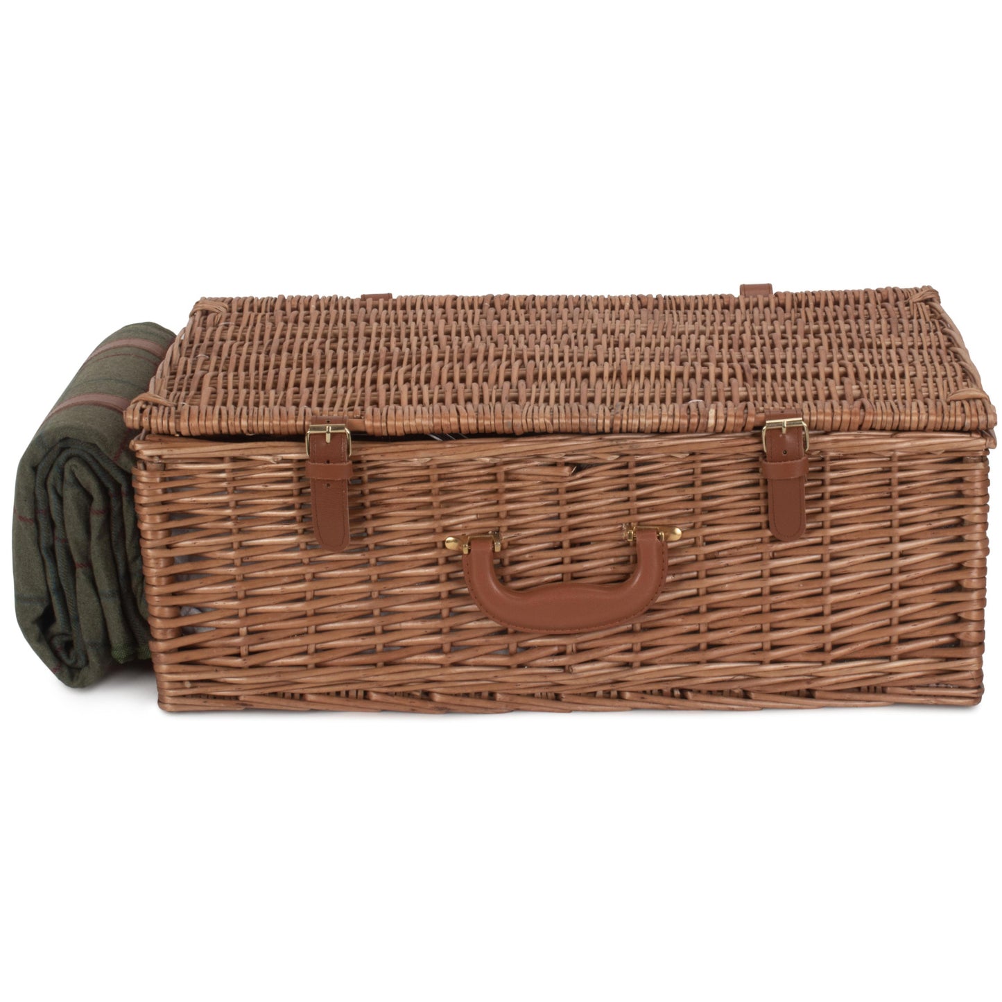 4 Person Green Tweed Hamper