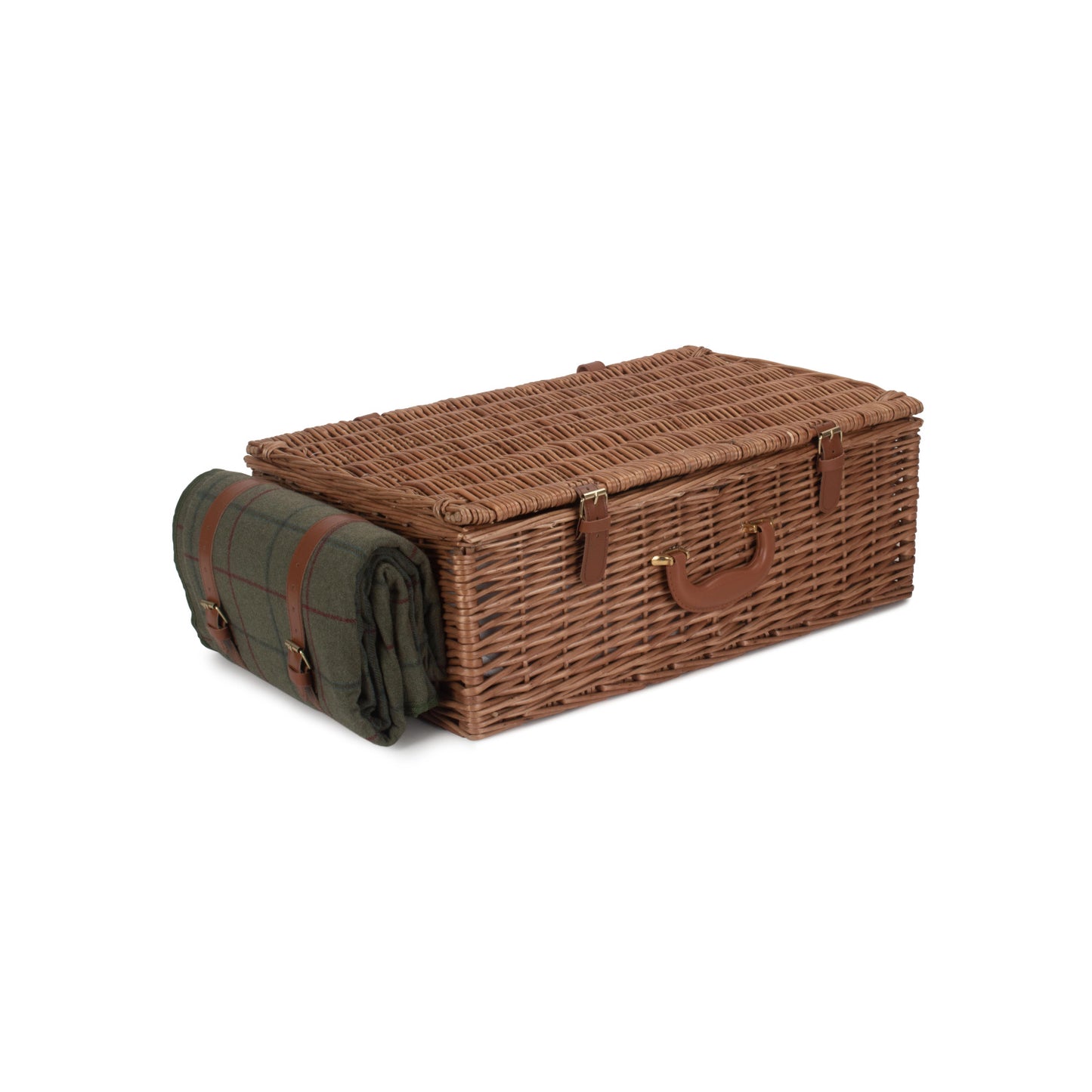 4 Person Green Tweed Hamper