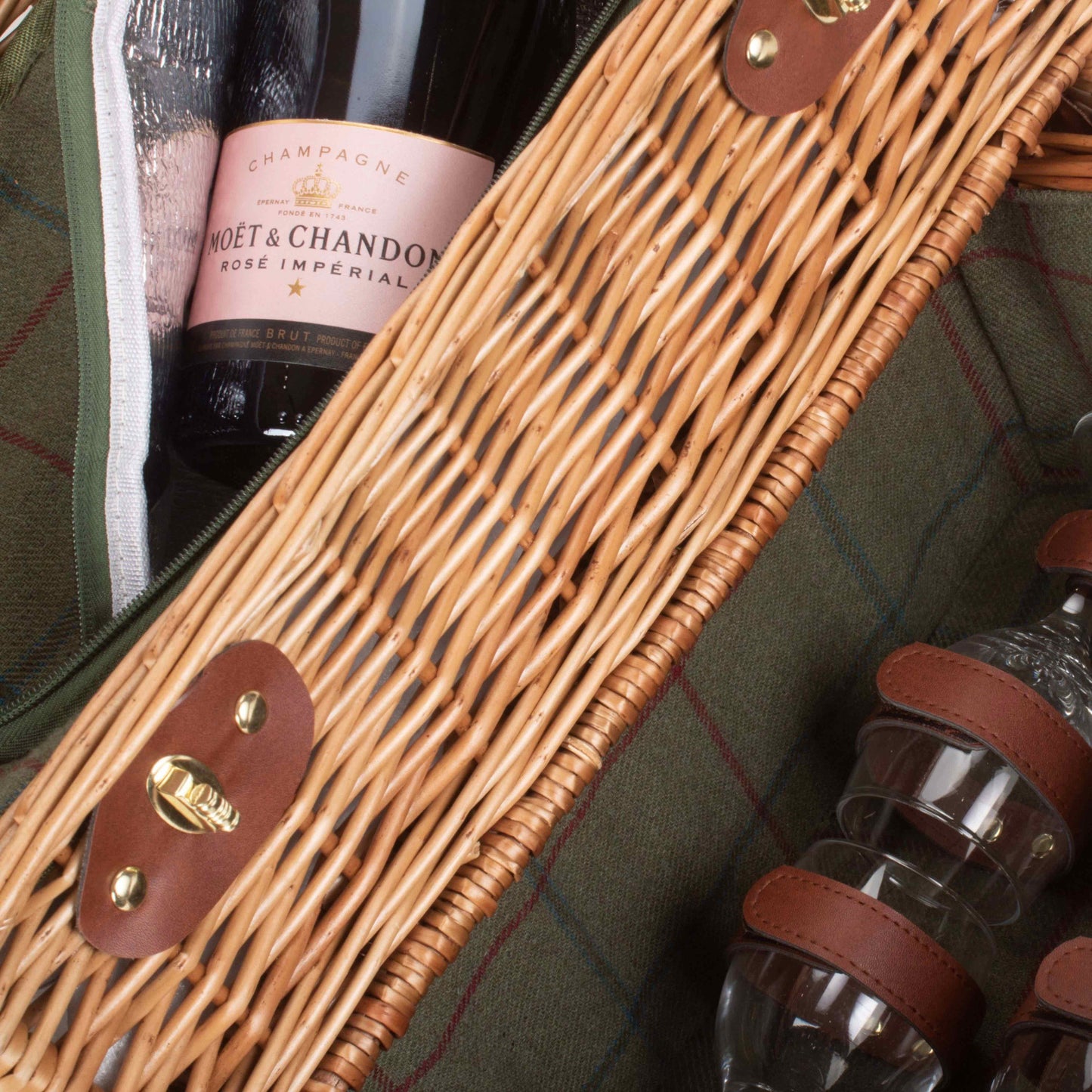 4 Person Green Tweed Drawer Hamper