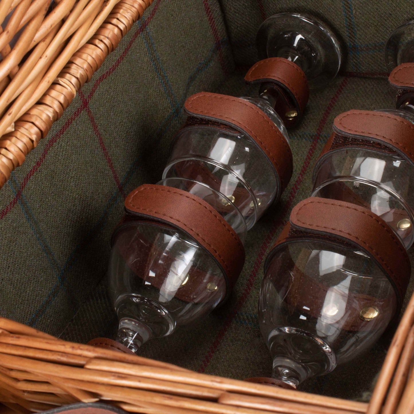 4 Person Green Tweed Drawer Hamper