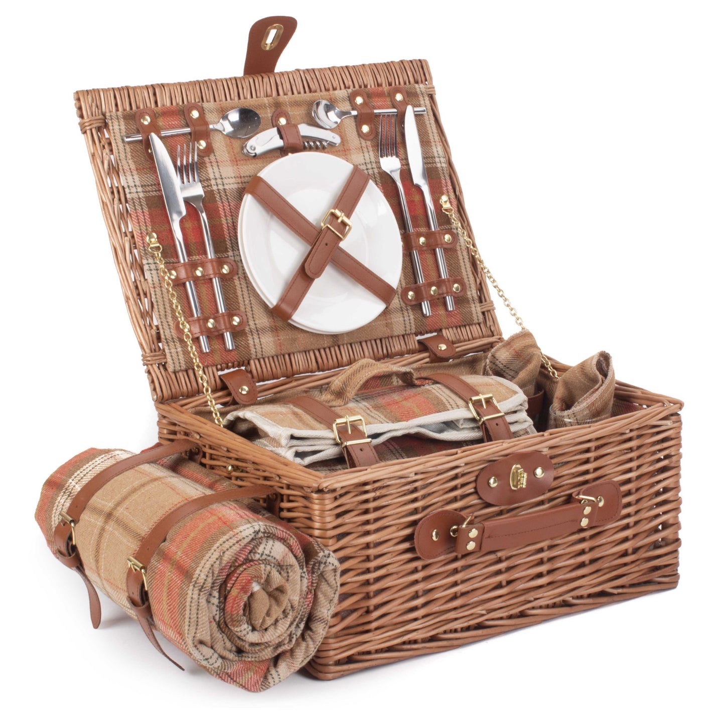 2 Person Autumn Red Tartan Hamper
