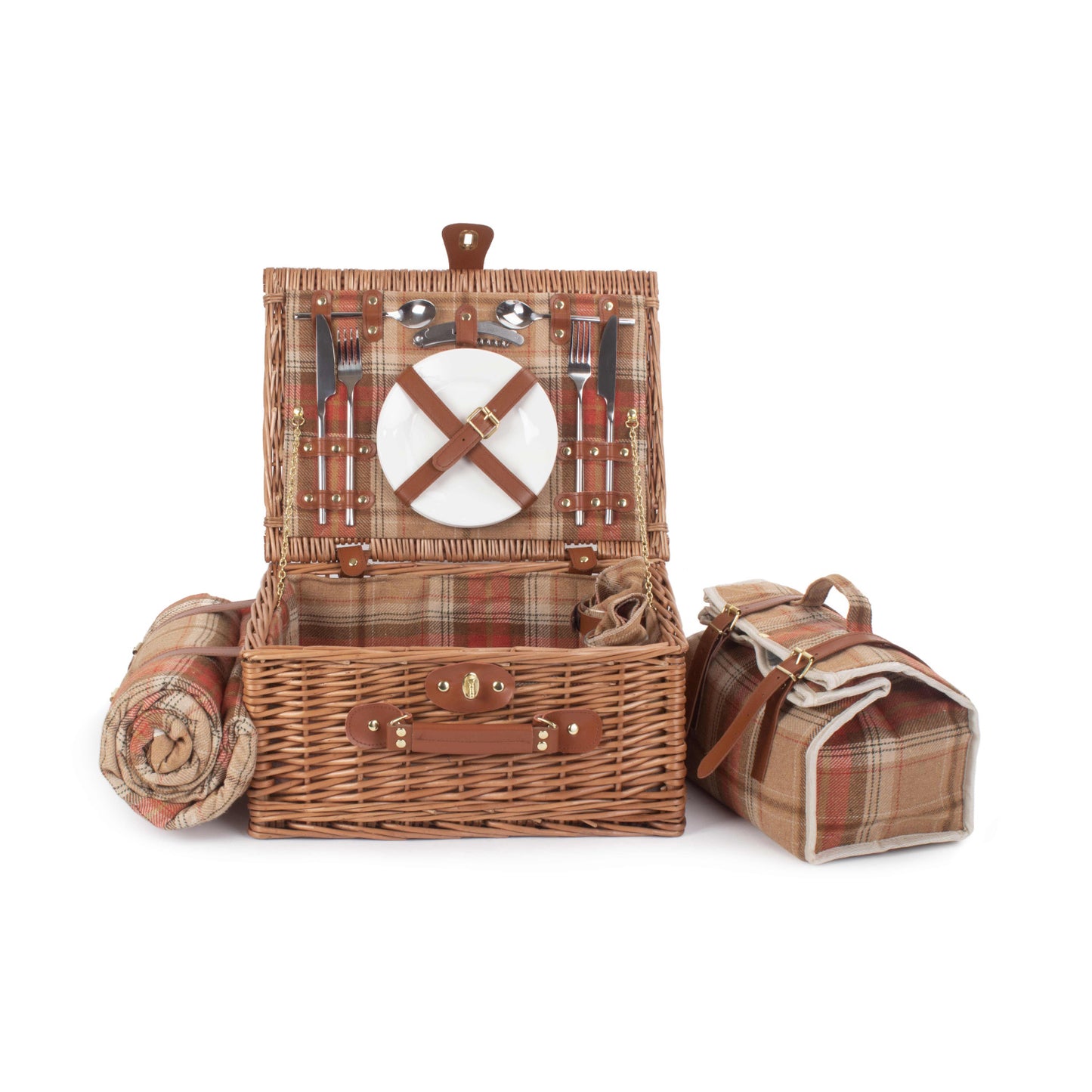 2 Person Autumn Red Tartan Hamper