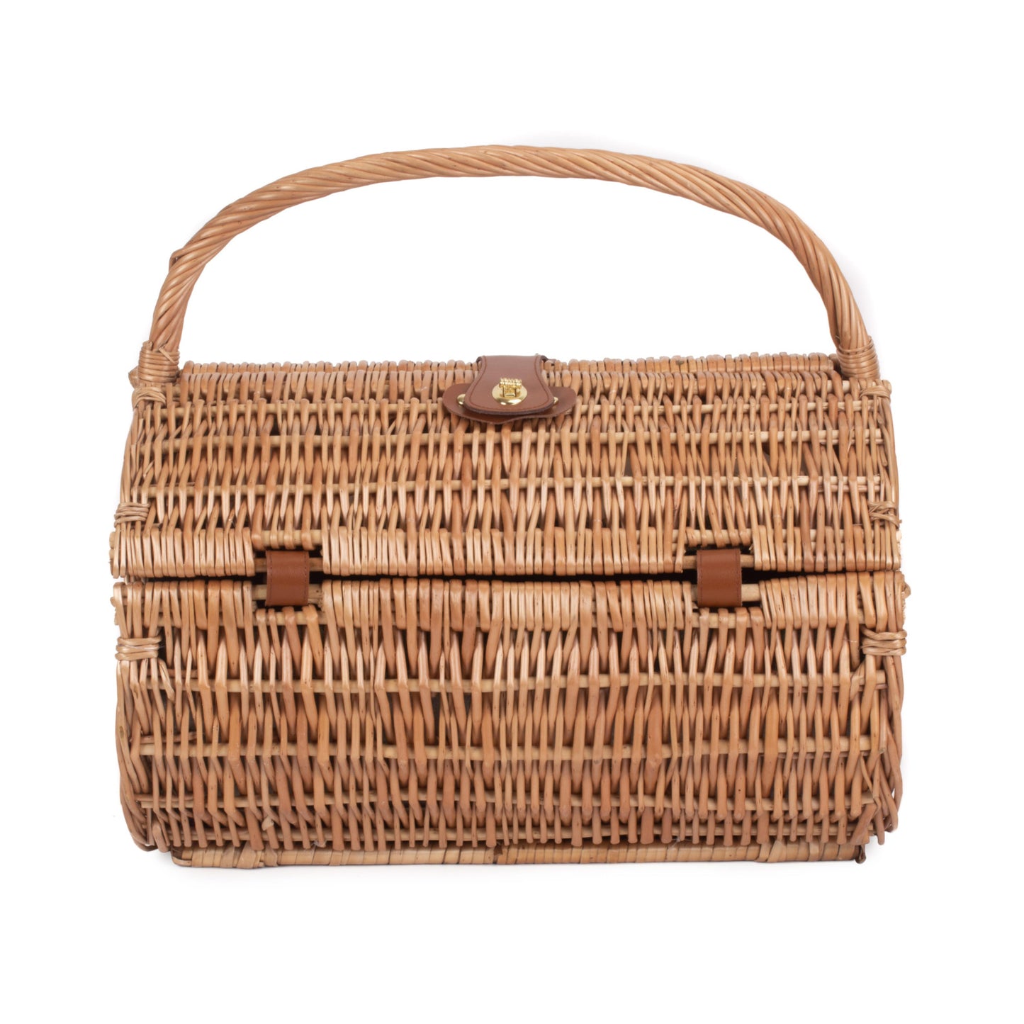 2 Person Green Tweed Barrel Hamper