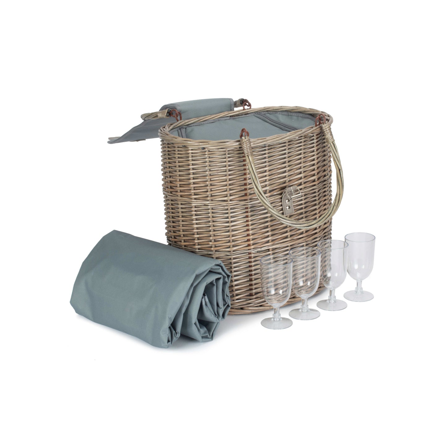 Oval Grey Chiller Hamper Basket